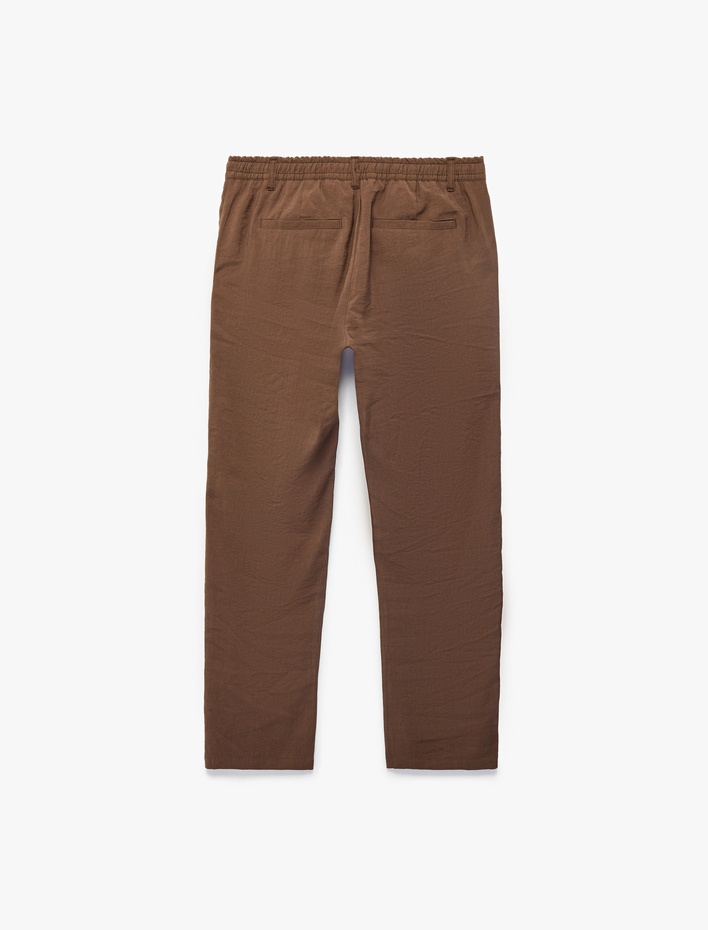  Regular Fit Cepli Beli Bağcıklı Düğmeli Modal Pantolon