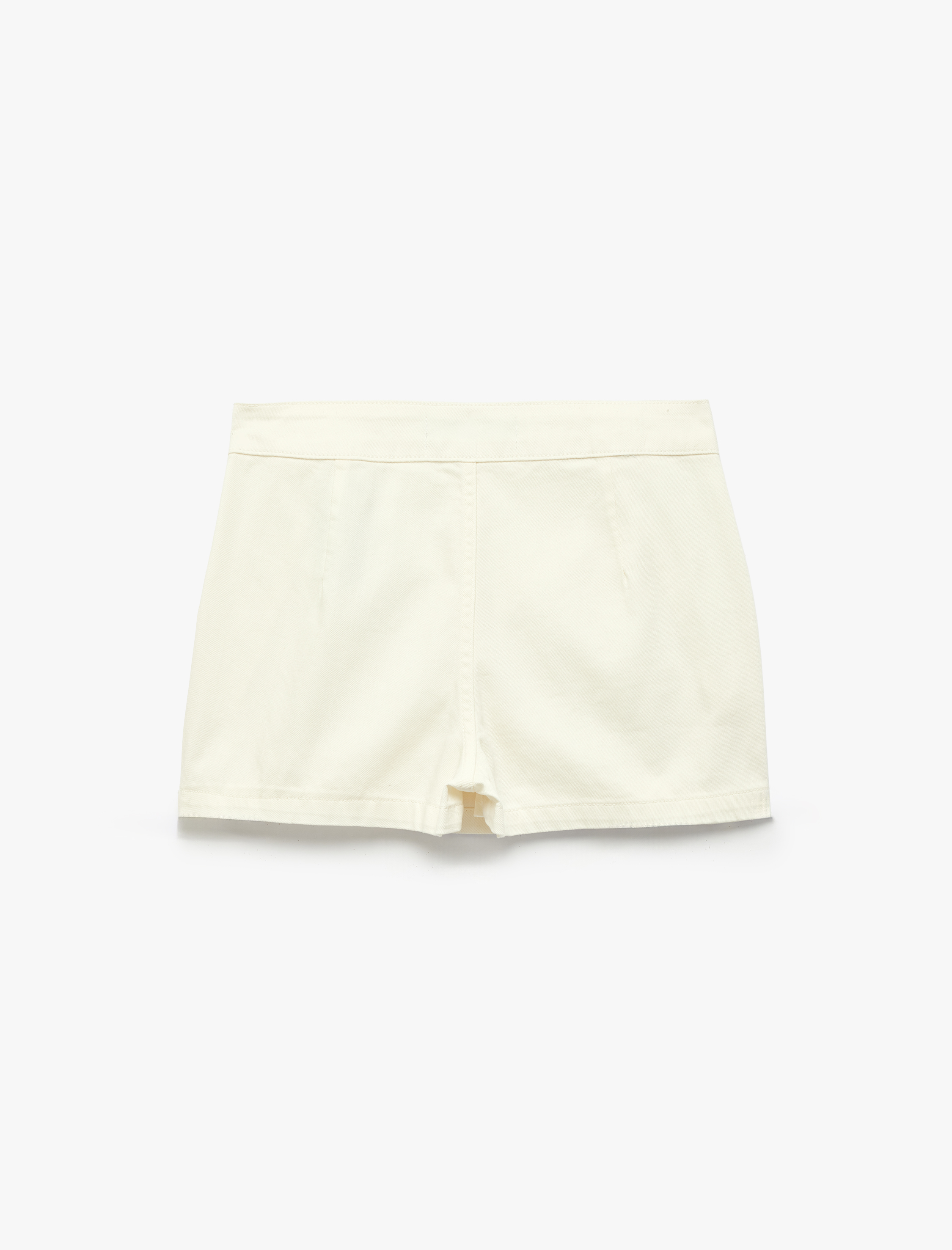   Düğme Detaylı Rahat Kalıp Pamuklu Mini Şort Etek