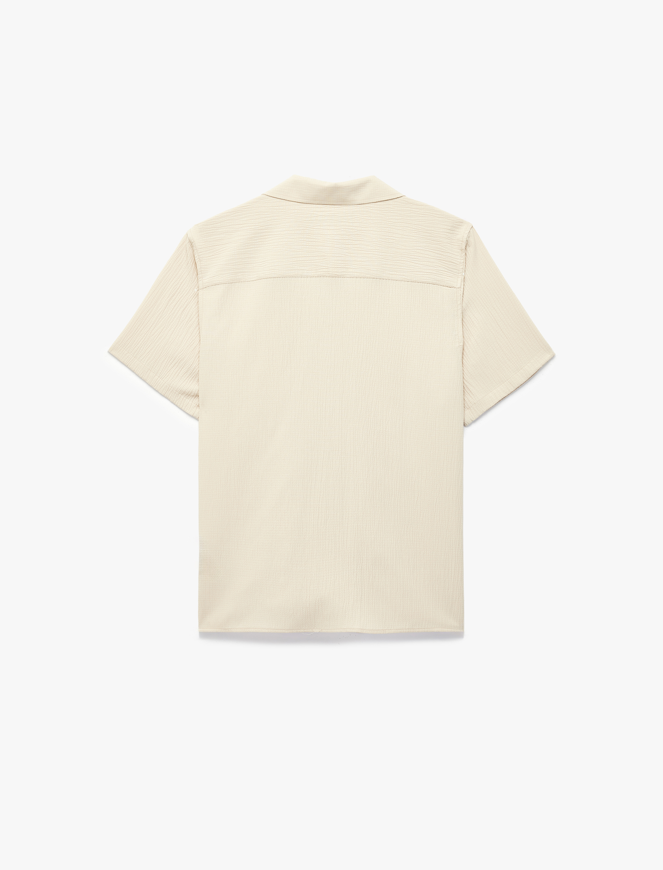   Regular Fit Kısa Kollu Dokulu Apaş Yaka Gömlek