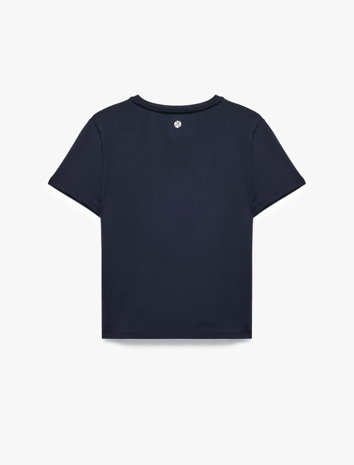  Slim Fit Kısa Kollu Bisiklet Yaka Spor Tişört