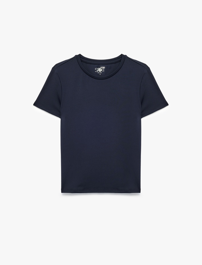  Slim Fit Kısa Kollu Bisiklet Yaka Spor Tişört