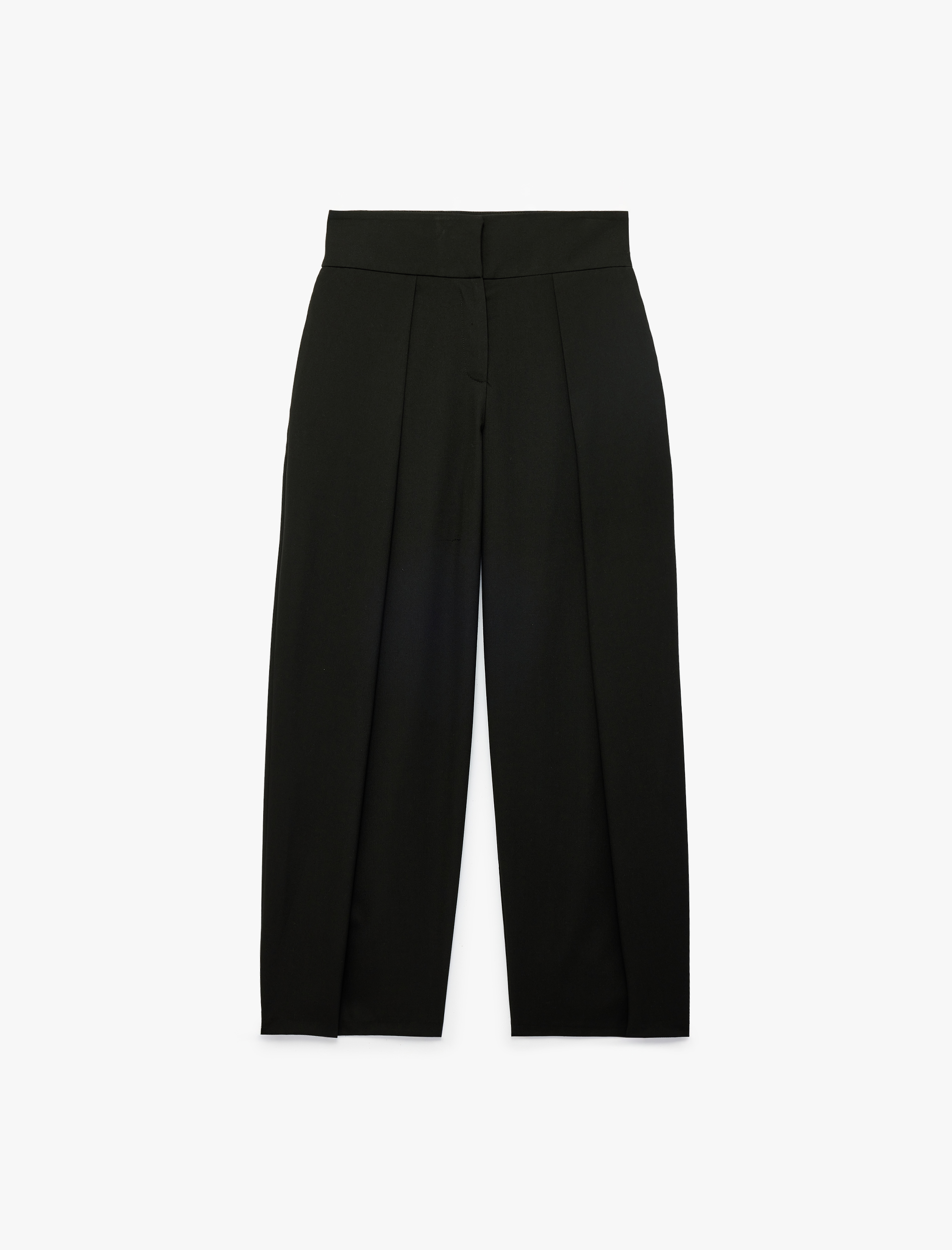   Rahat Kalıp Yüksek Bel Viskon Karışımlı Pileli Balon Pantolon