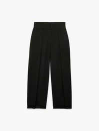 Rahat Kalıp Yüksek Bel Viskon Karışımlı Pileli Balon Pantolon