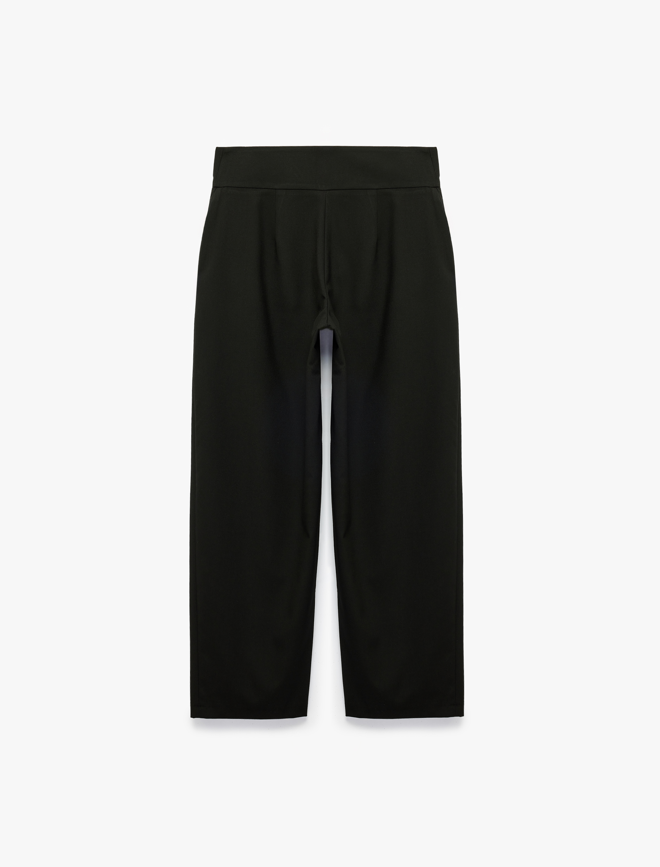   Rahat Kalıp Yüksek Bel Viskon Karışımlı Pileli Balon Pantolon