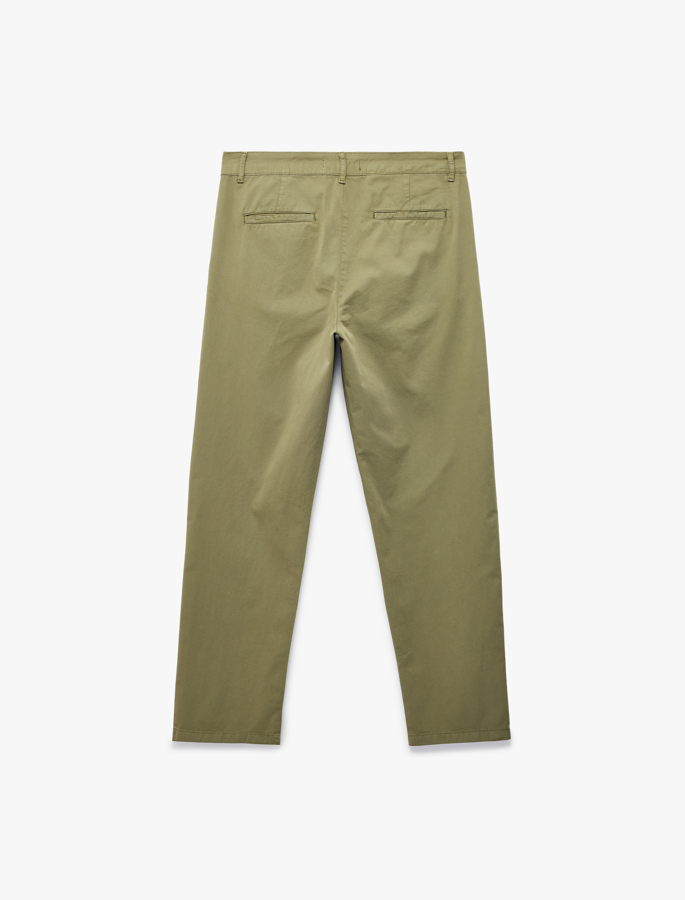   Regular Fit Düğmeli Cepli Pamuklu Pileli Gabardin Yazlık Pantolon