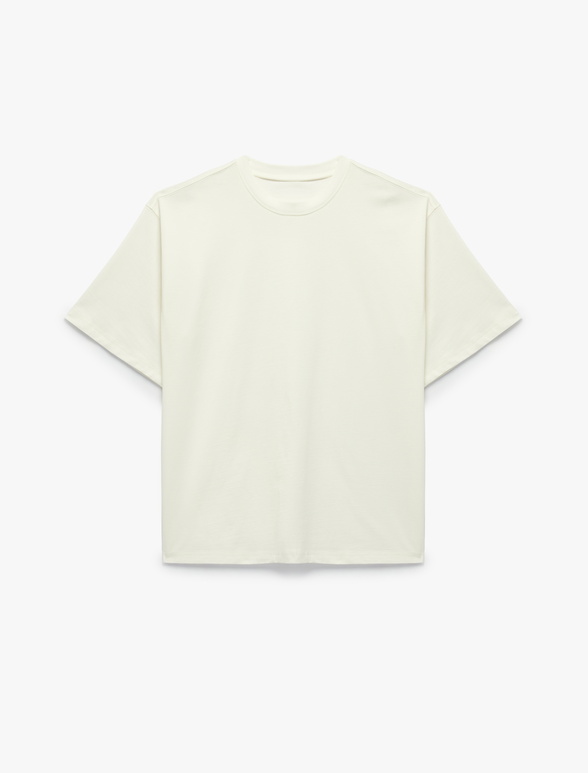   Pamuklu Kısa Kollu Bisiklet Yaka Basic Oversize Tişört