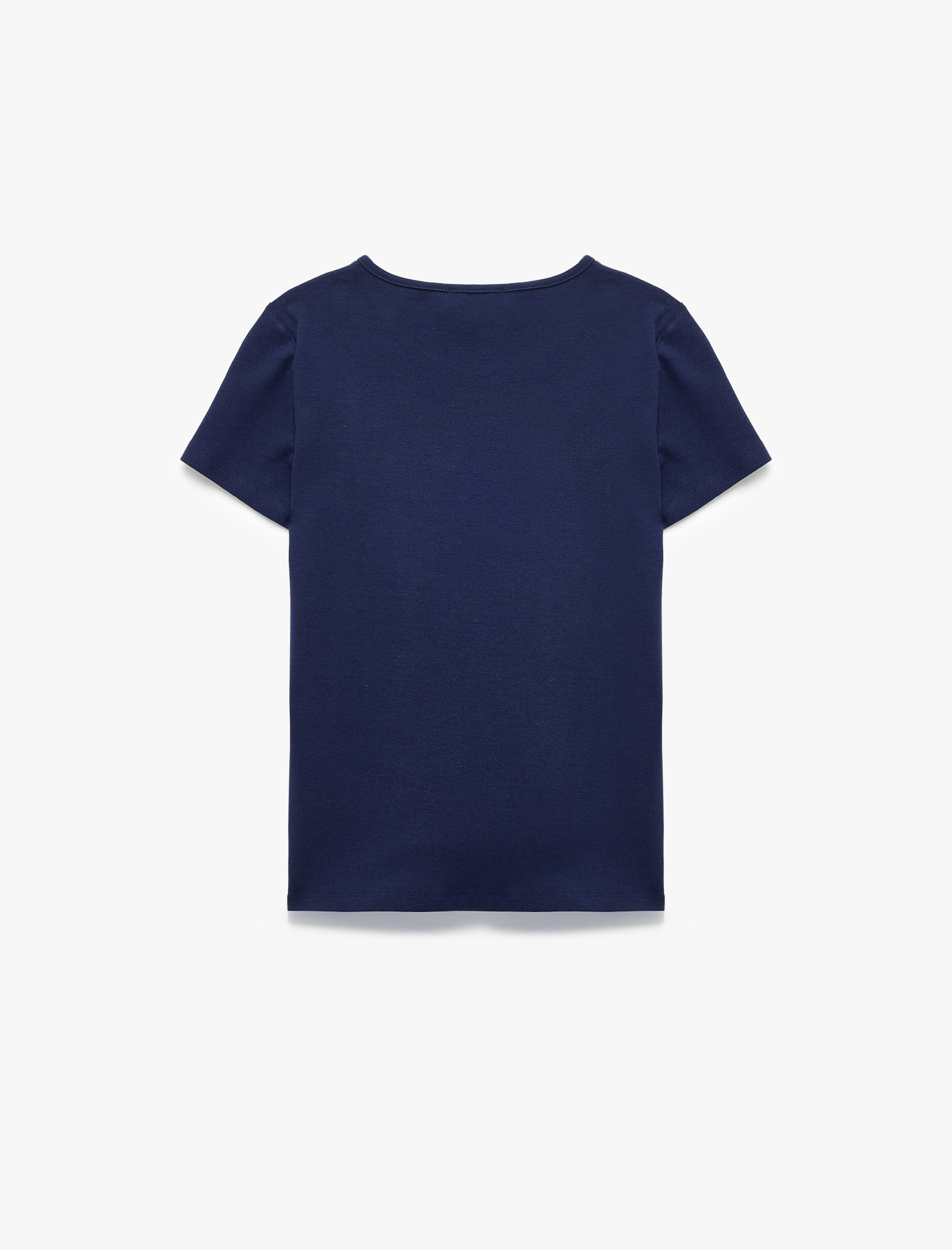   Slim Fit Kısa Kollu Bisiklet Yaka Çilek Baskılı Tişört