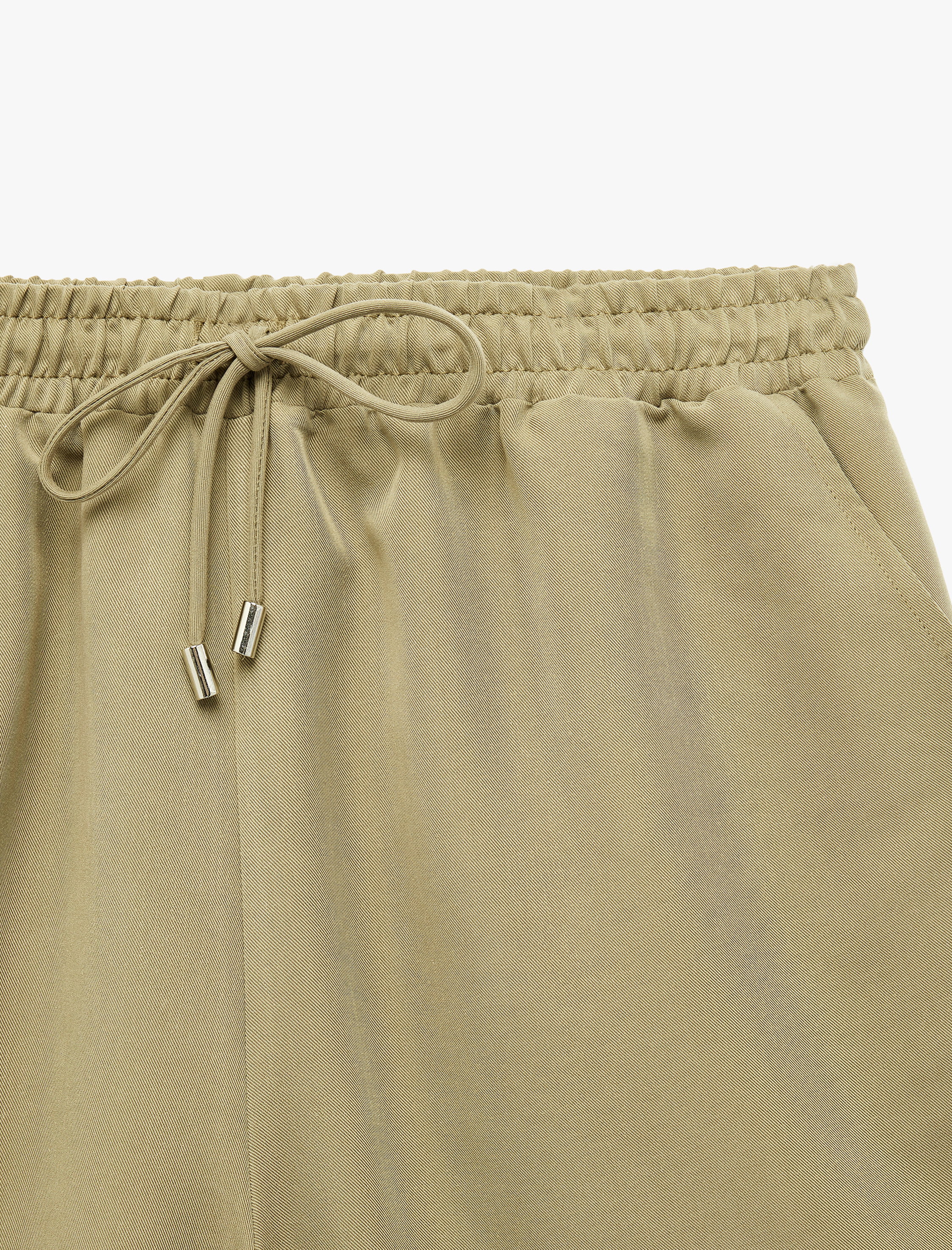   Modal Kupro Kumaş Beli Bağcıklı Cepli Regular Mini Şort