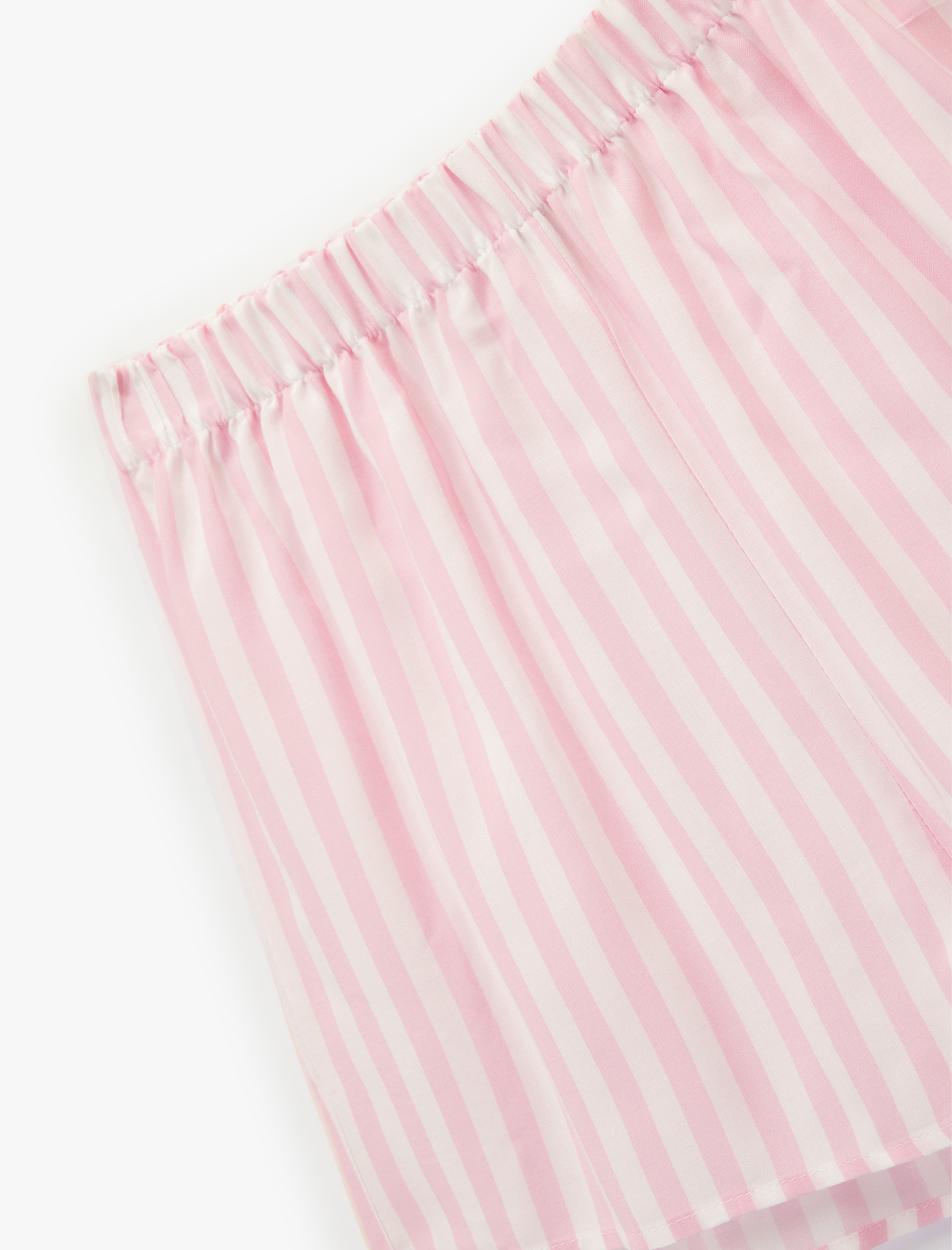   Beli Lastikli Viskon Çizgili Pijama Altı