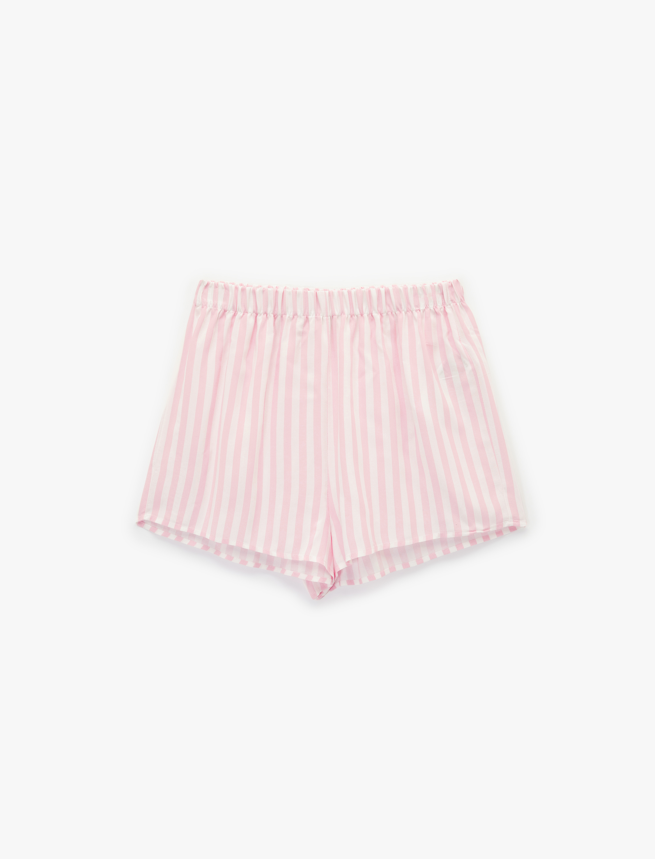   Beli Lastikli Viskon Çizgili Pijama Altı