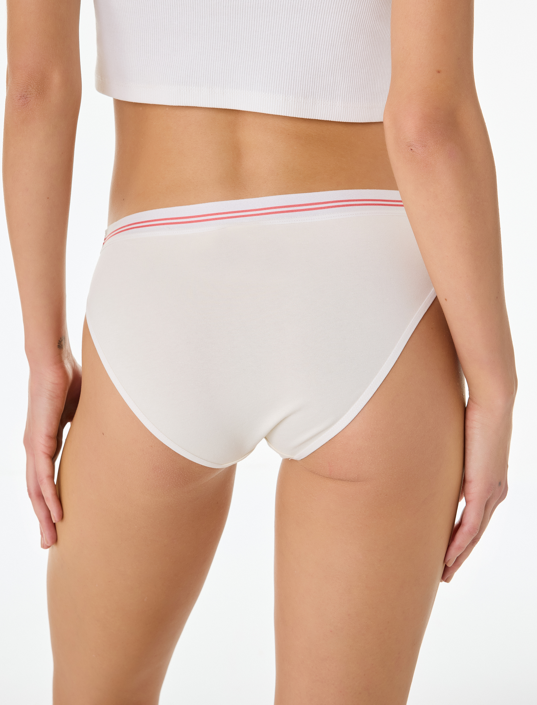   Pamuklu Bel Detaylı Rahat Kalıp Meyve Baskılı Brief Külot