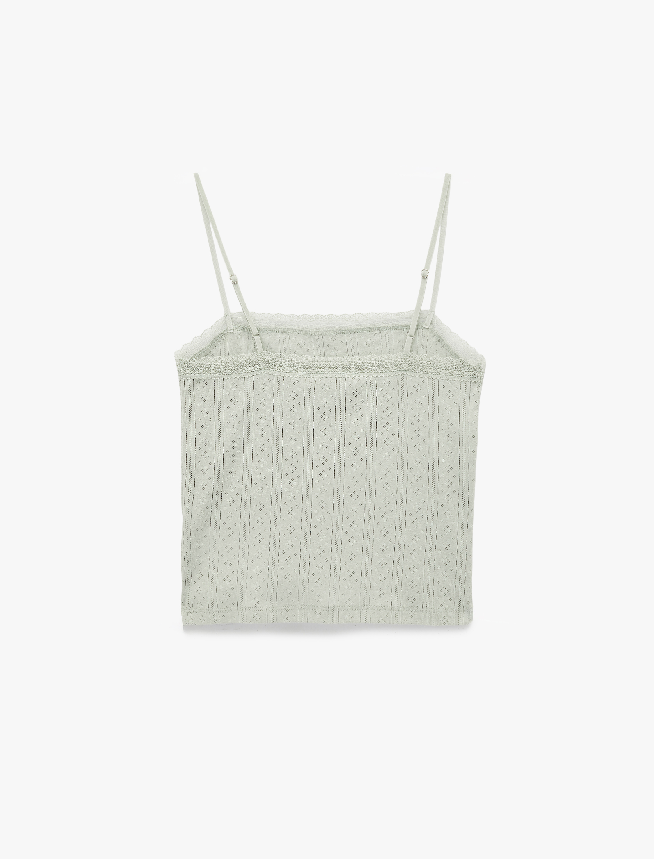   Pamuklu Kare Yaka Askılı Pijama Üstü