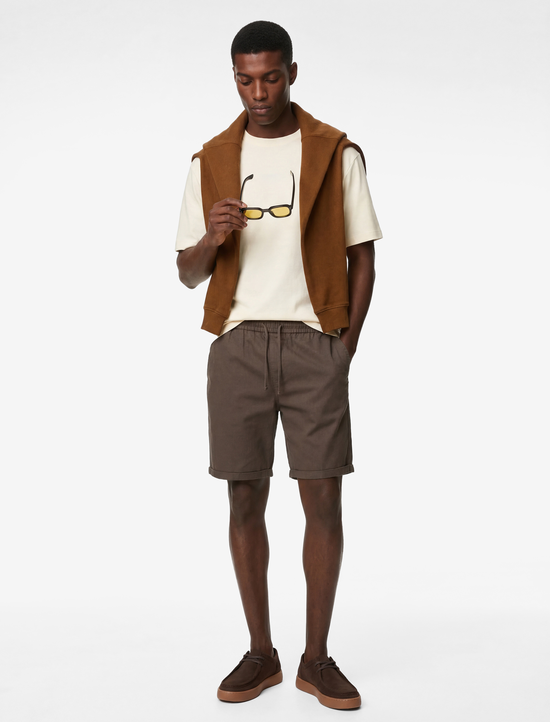   Regular Fit Kısa Kollu Pamuklu Bisiklet Yaka Tişört