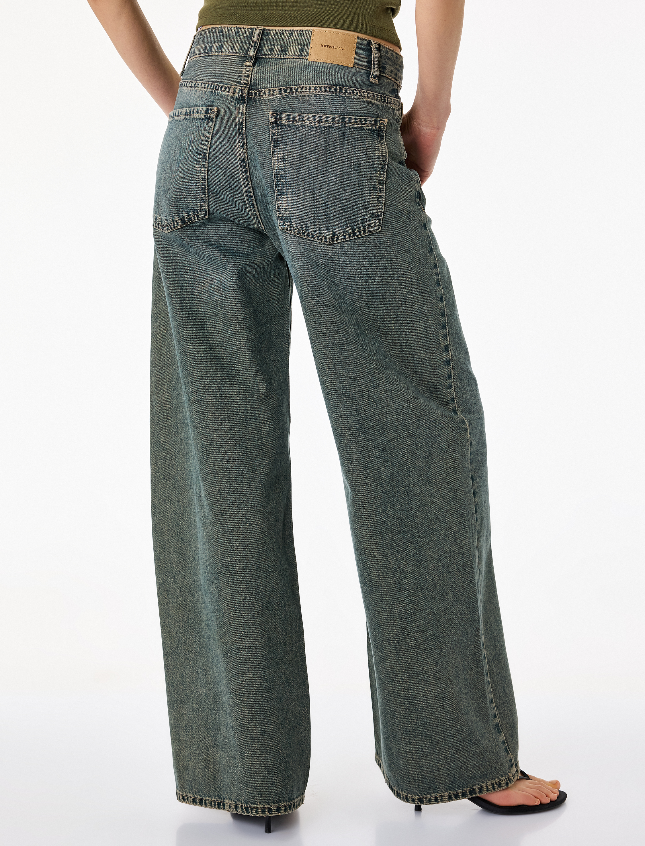   Pamuklu Bol Kalıp Düz Paça Denim Pantolon - Loose Straight Fit Jean