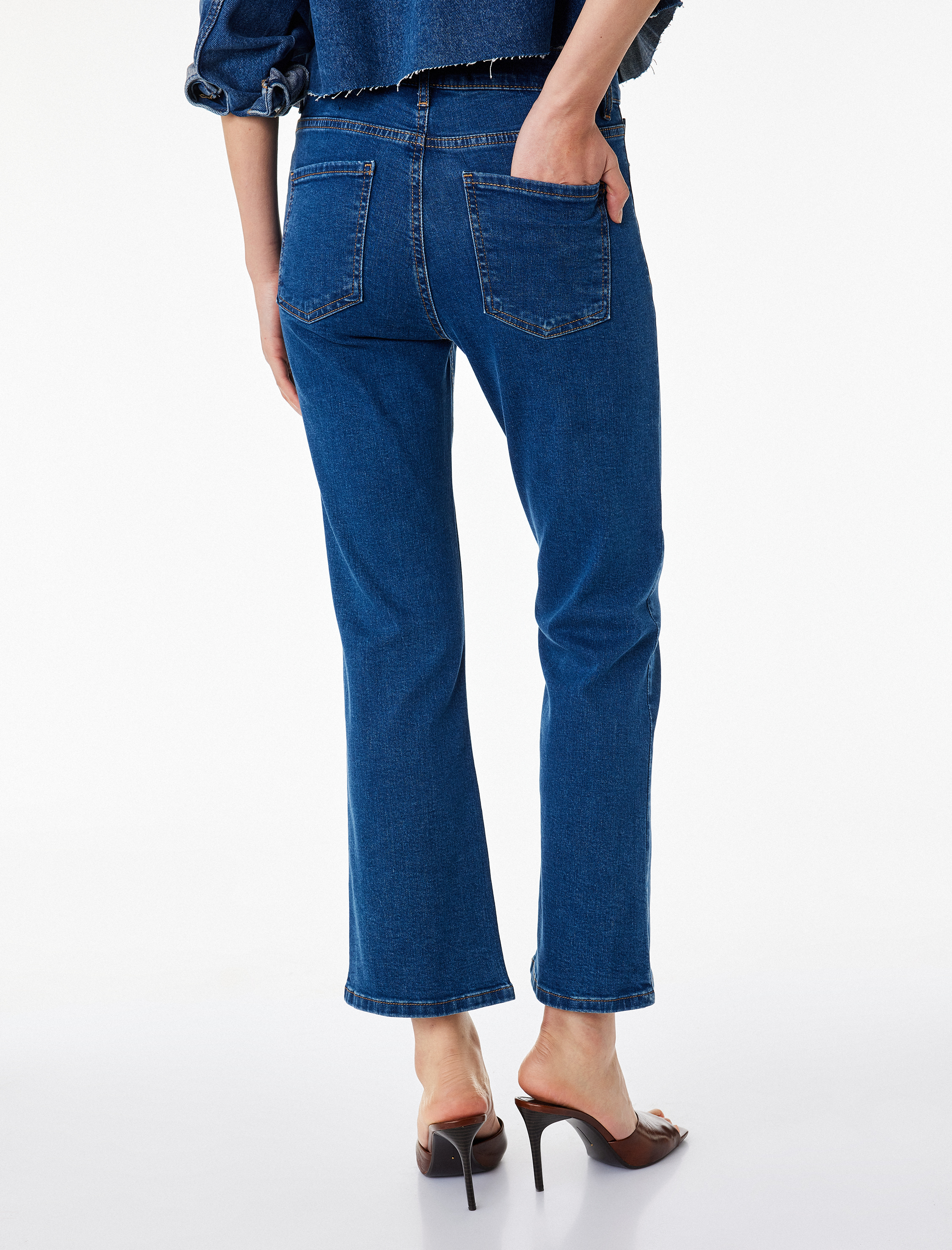  Pamuklu İspanyol Paça Dar Kesim Denim Pantolon -  Flare Jeans