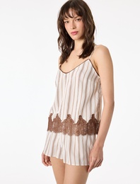 Viskon Askılı Pijama Üstü