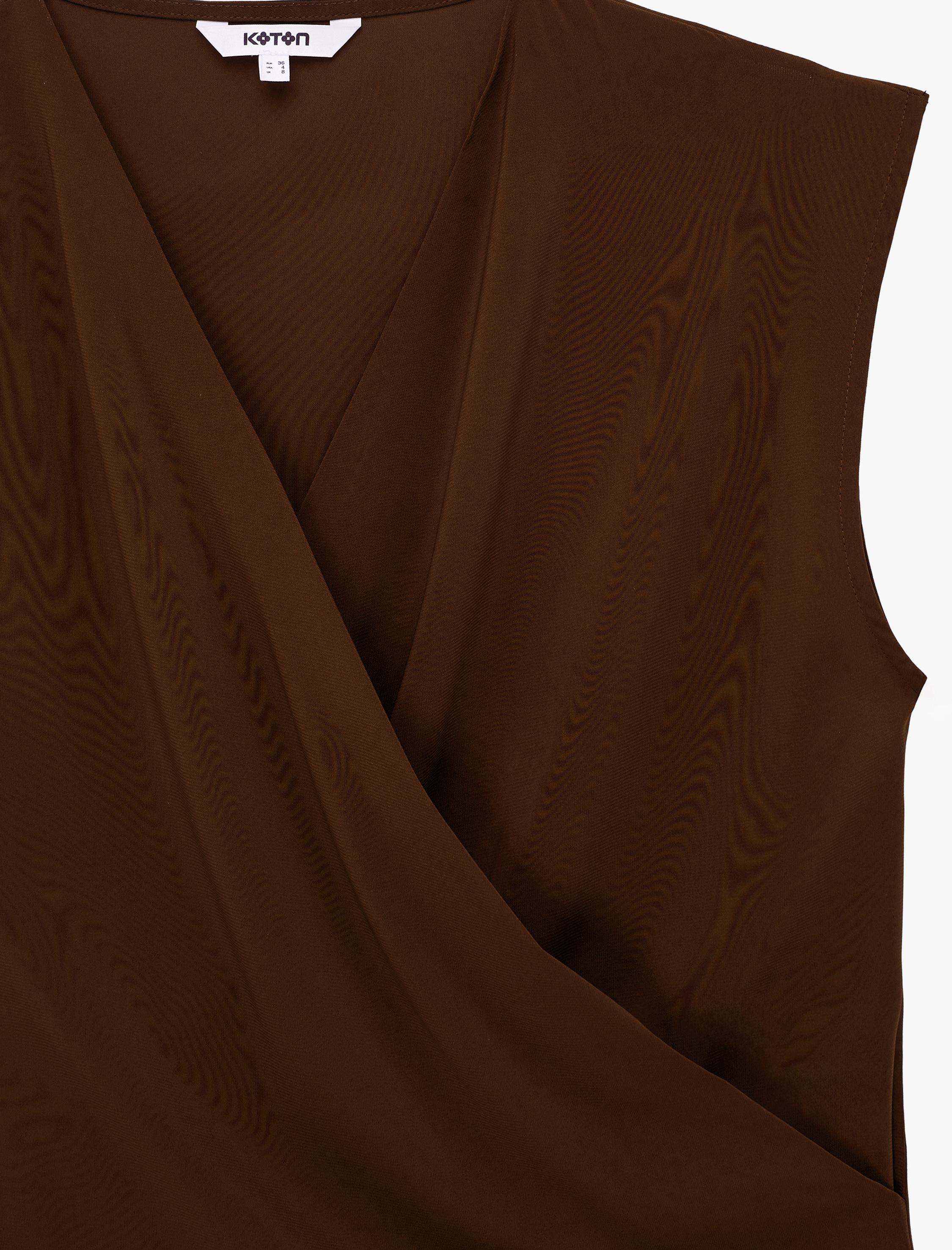   Kruvaze V Yaka Kolsuz Şifon Bluz