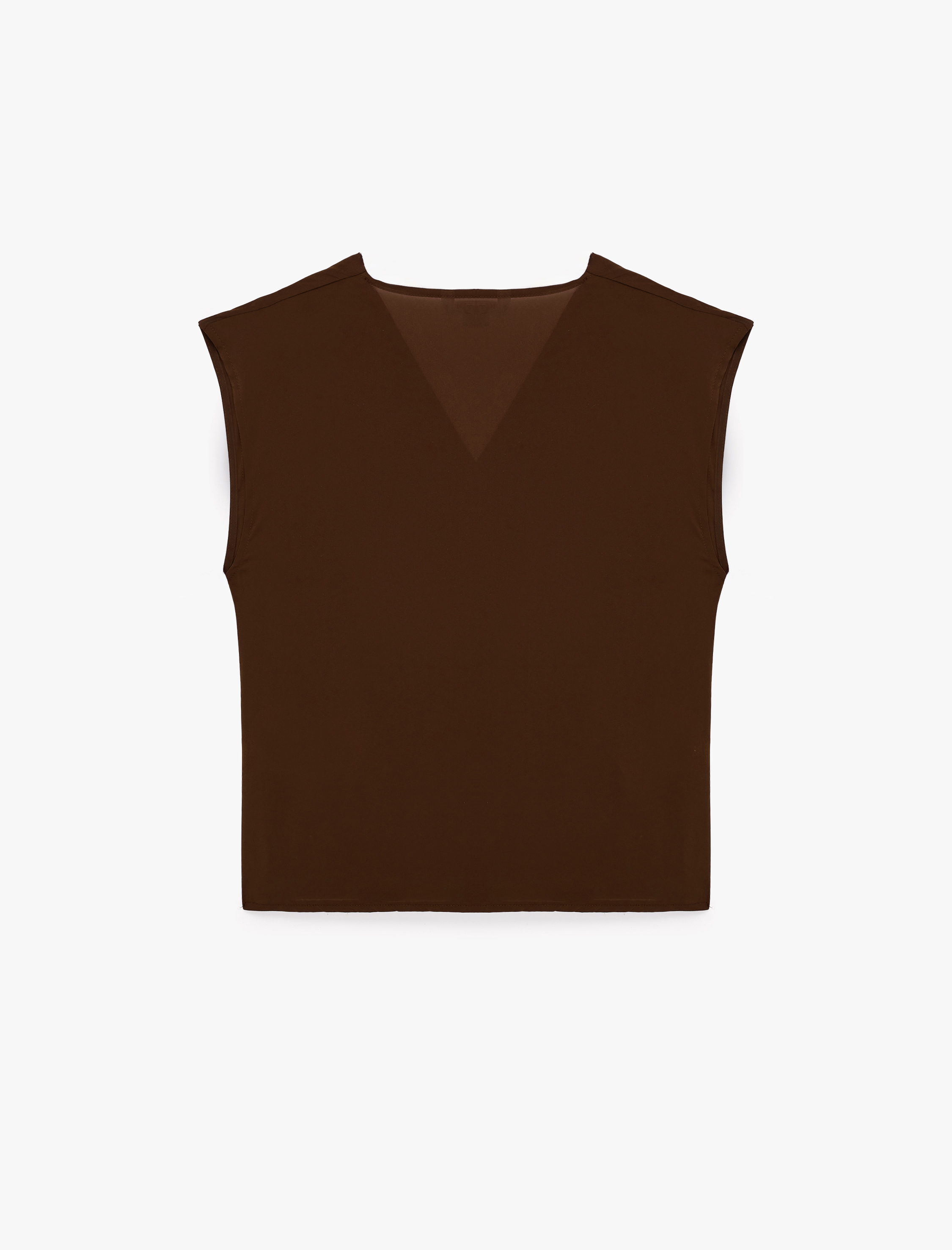   Kruvaze V Yaka Kolsuz Şifon Bluz