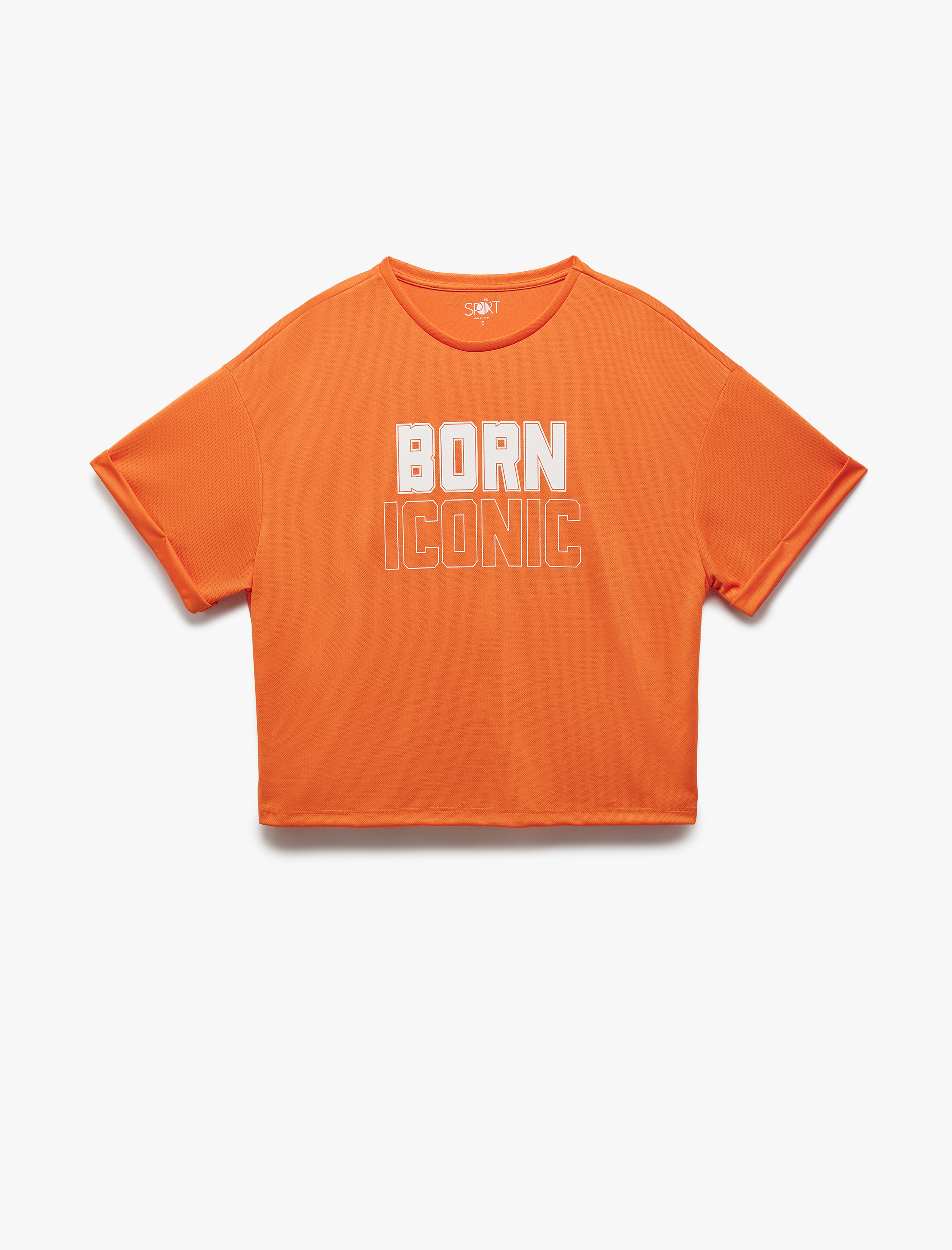   Baskılı Kısa Kollu Bisiklet Yaka Spor Tişört