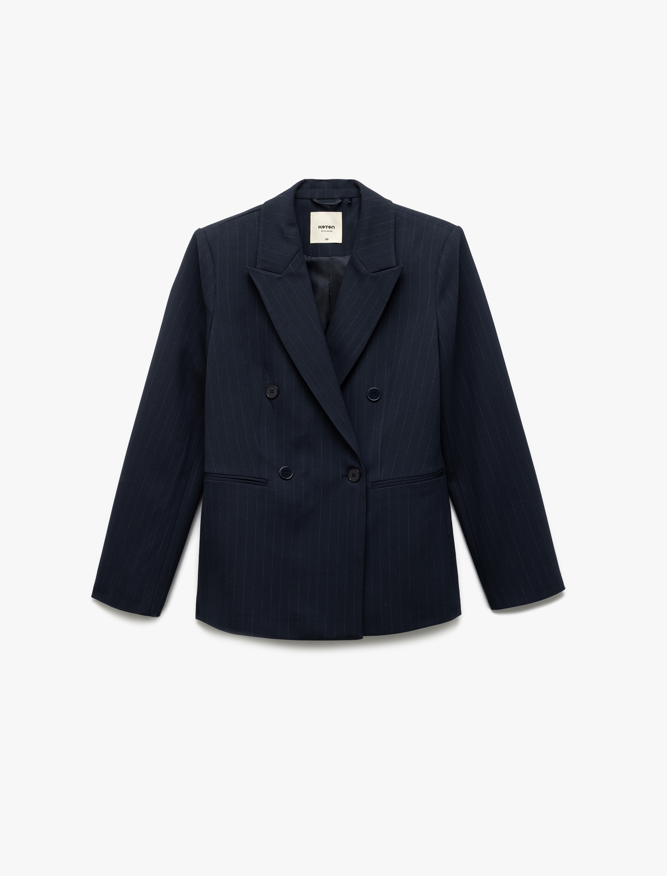   Cepli Uzun Kollu Kruvaze Blazer Ceket