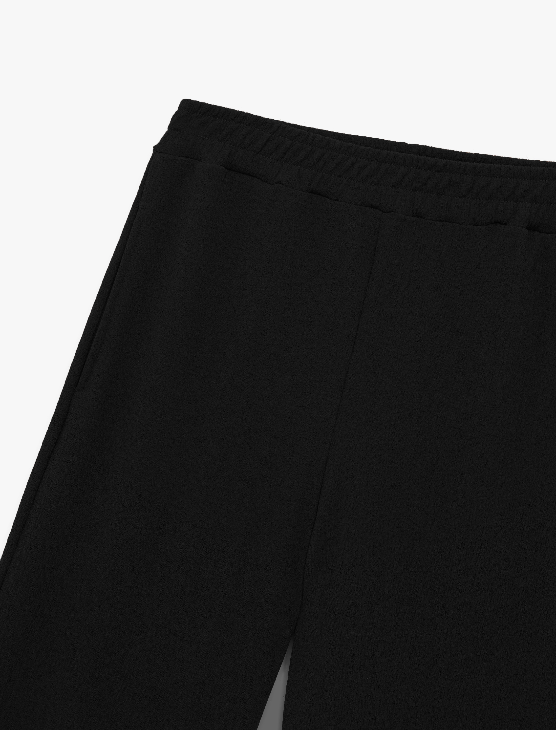   Krep Kumaş Beli Lastikli Cepli Bol Paça Eşofman Pantolon