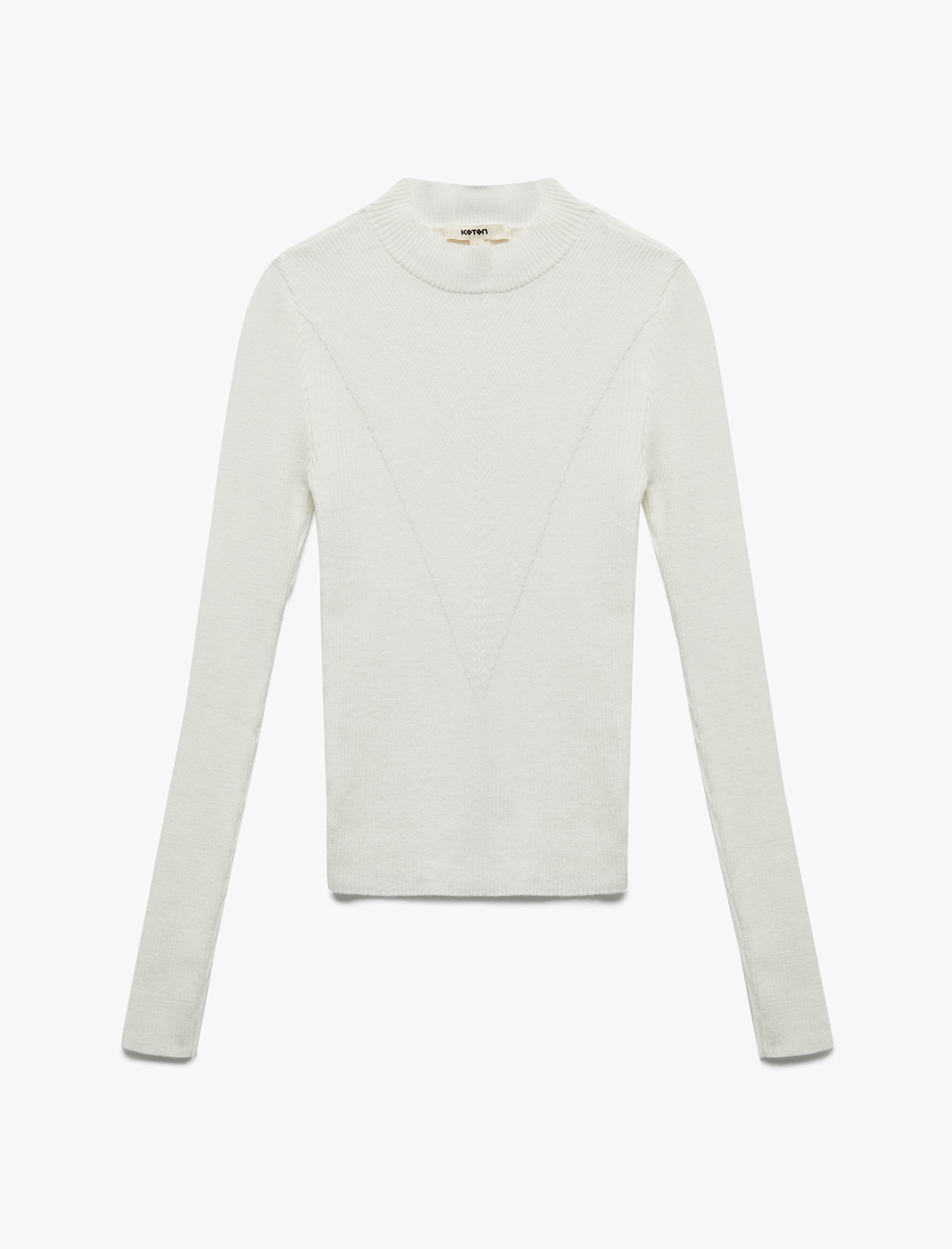   Hafif Dik Yaka Uzun Kollu Triko Kazak