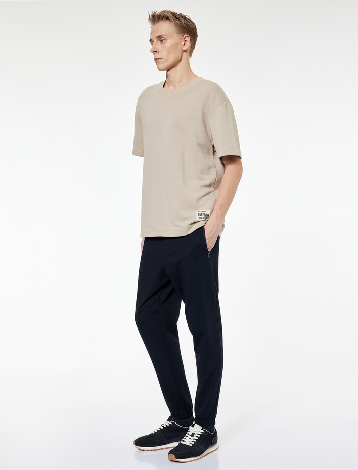  Pamuklu Fermuarlı Cepli Beli Bağcıklı Jogger Eşofman Altı