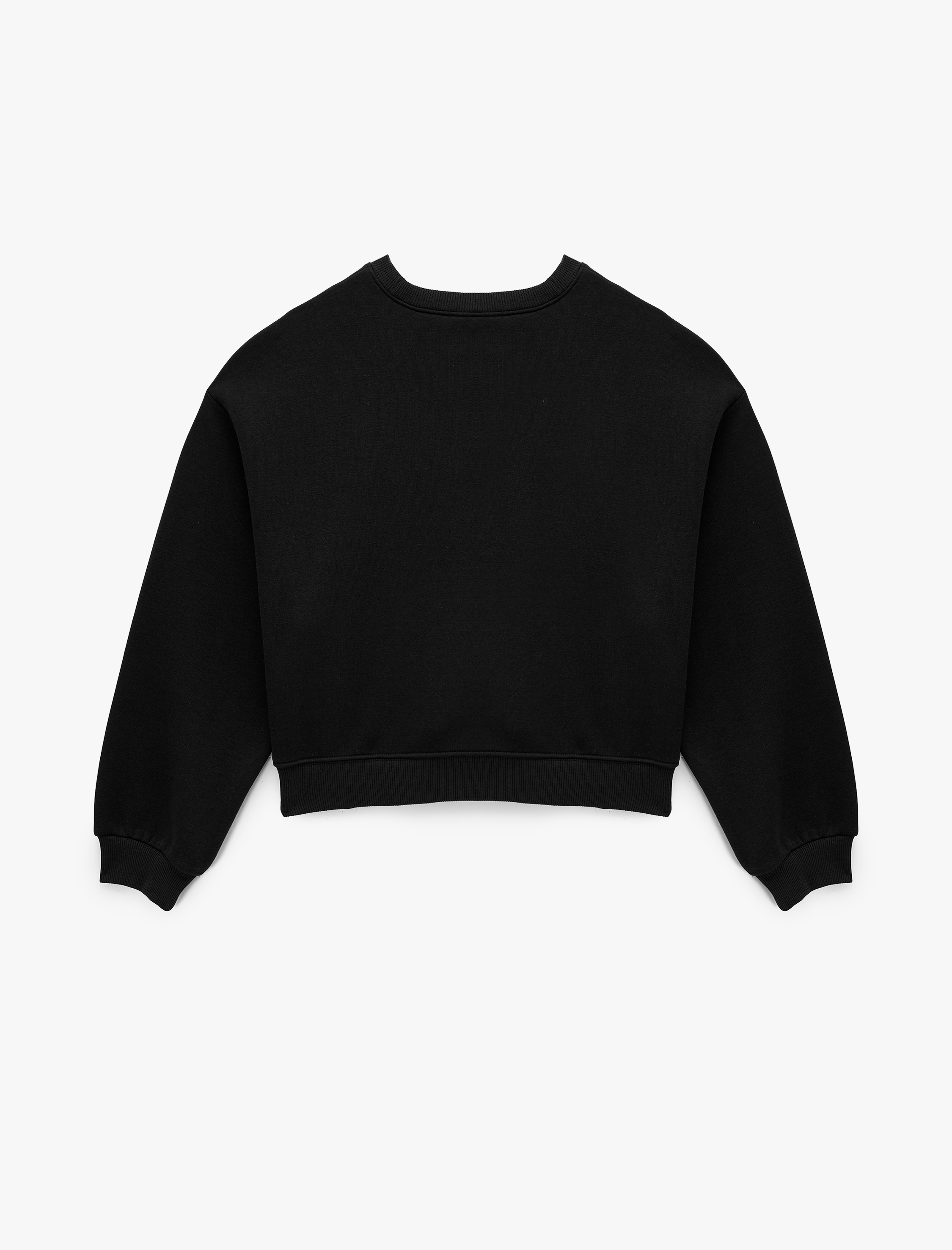   Regular Fit Üç İplik Şardonlu Uzun Kollu Bisiklet Yaka Basic Sweatshirt