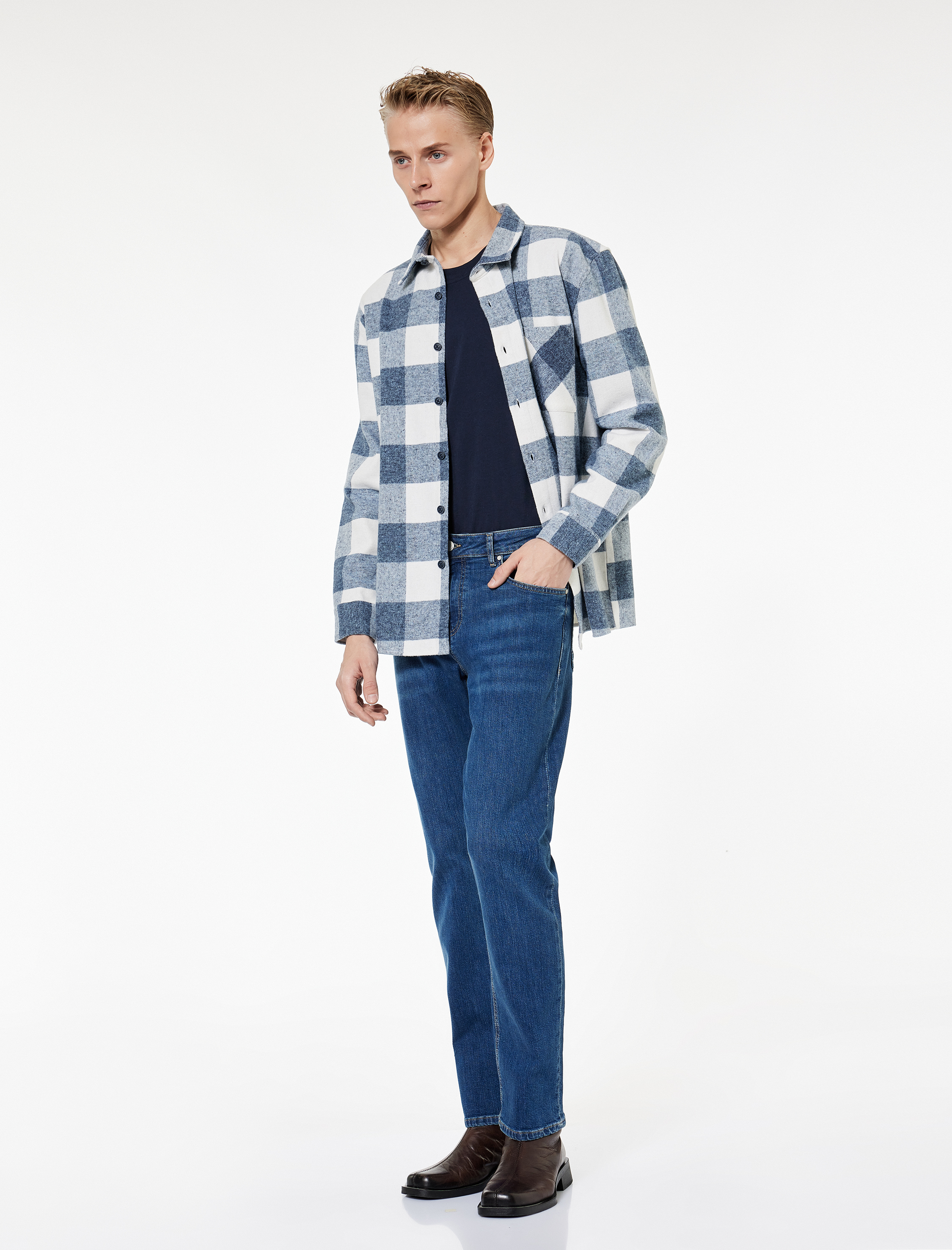   Cepli Straight Fit Düz Paça Jean Pantolon - Mark Straight Jeans