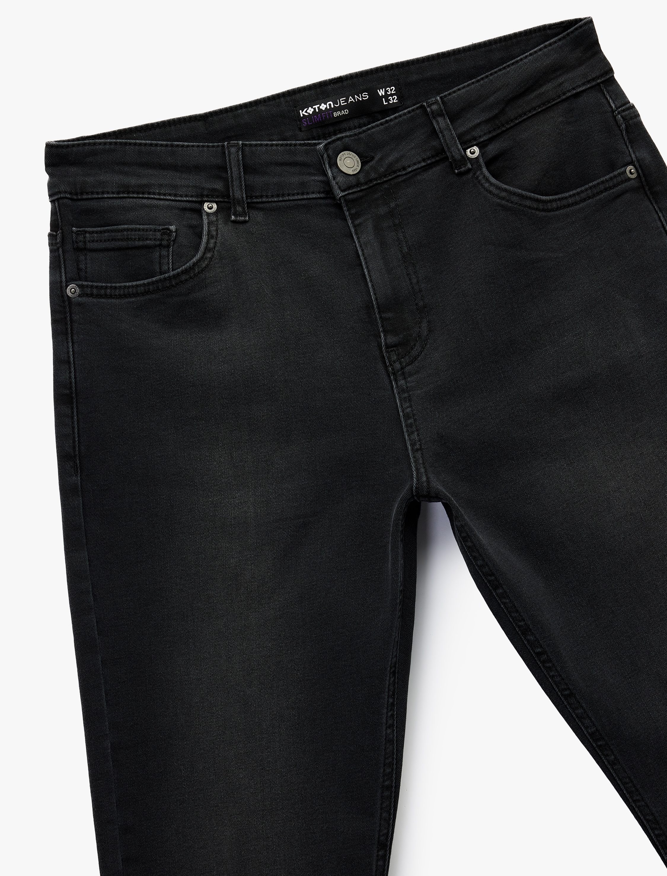   Slim Fit Düğmeli Cepli Jean Pantolon - Slim Fit Brad Jeans