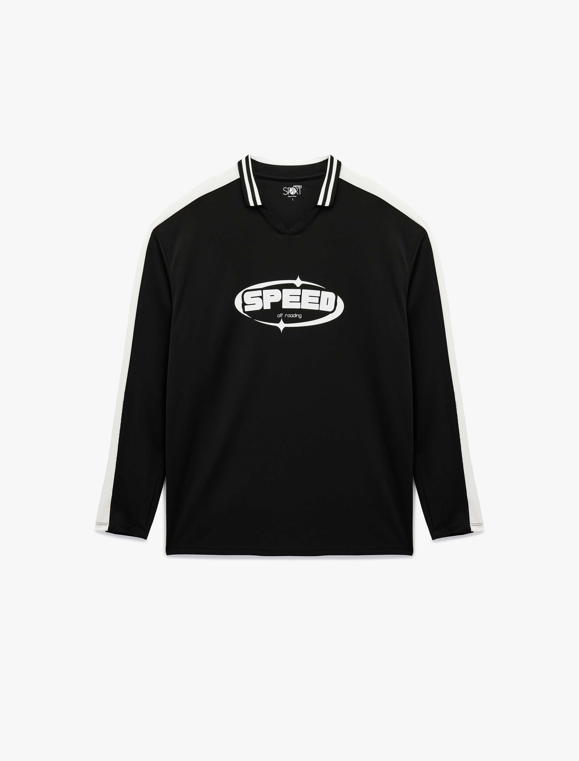   Rahat Kalıp Uzun Kollu Baskılı Polo Yaka Spor Tişört