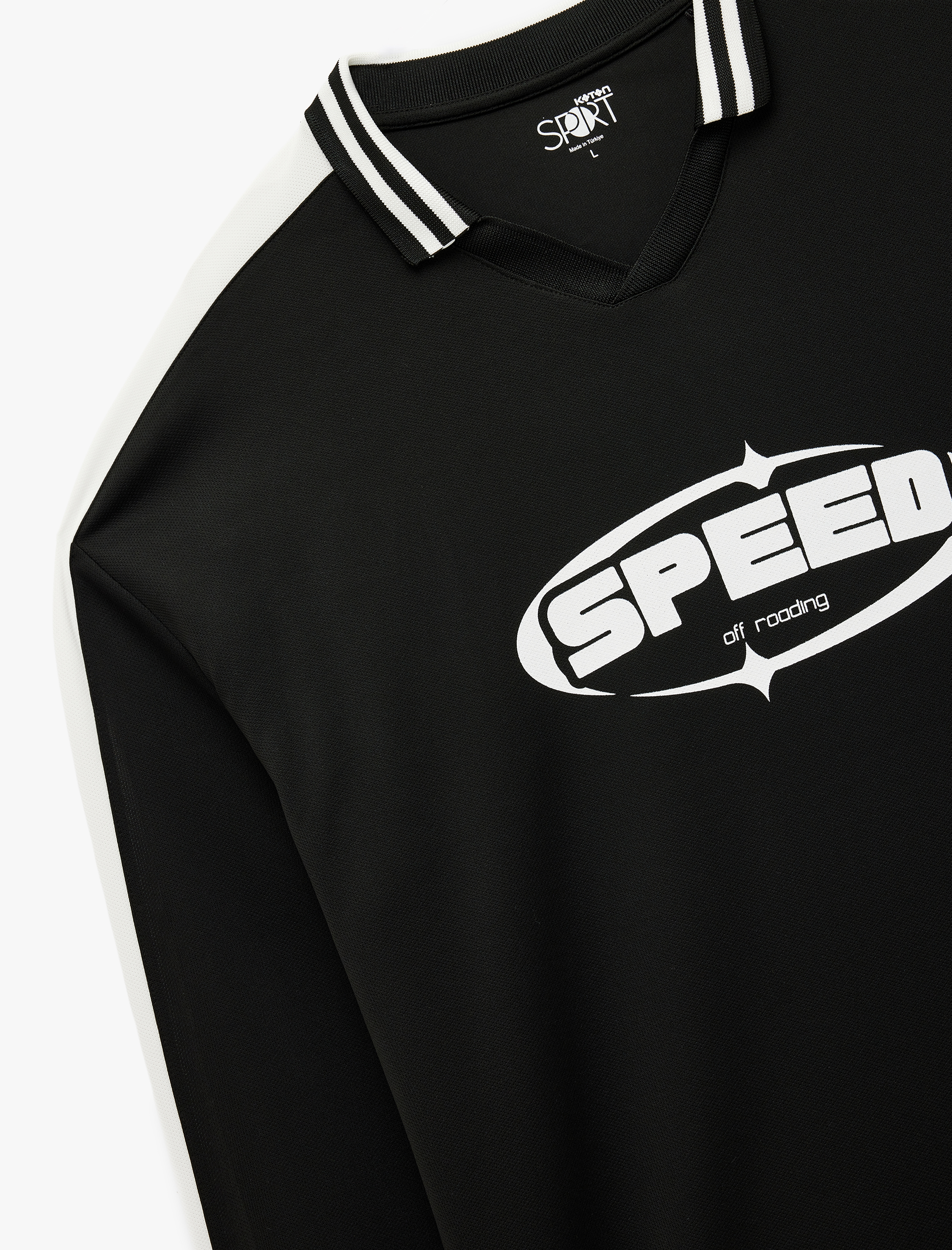   Rahat Kalıp Uzun Kollu Baskılı Polo Yaka Spor Tişört