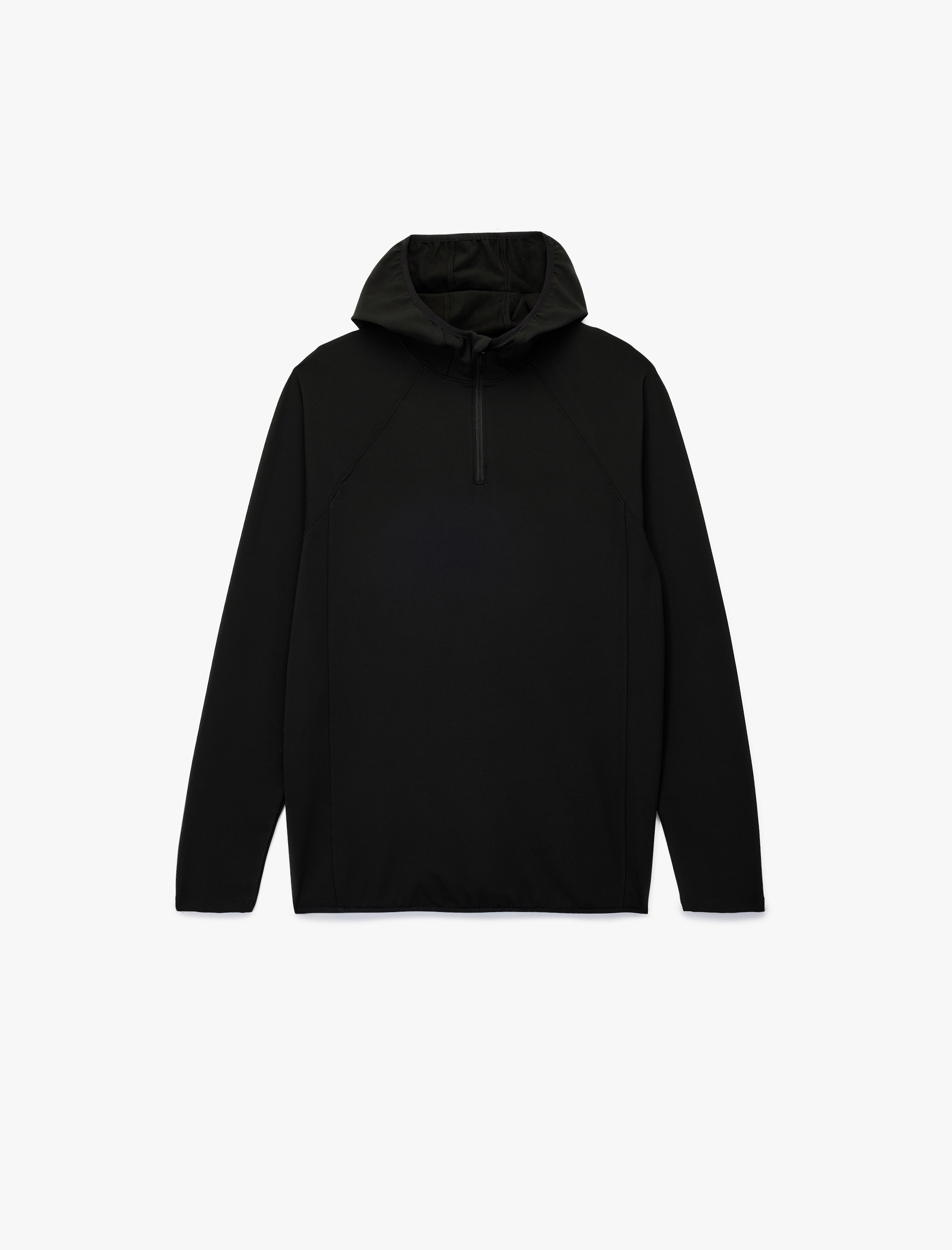   Uzun Kollu Yarım Fermuarlı Kapşonlu Spor Tişört