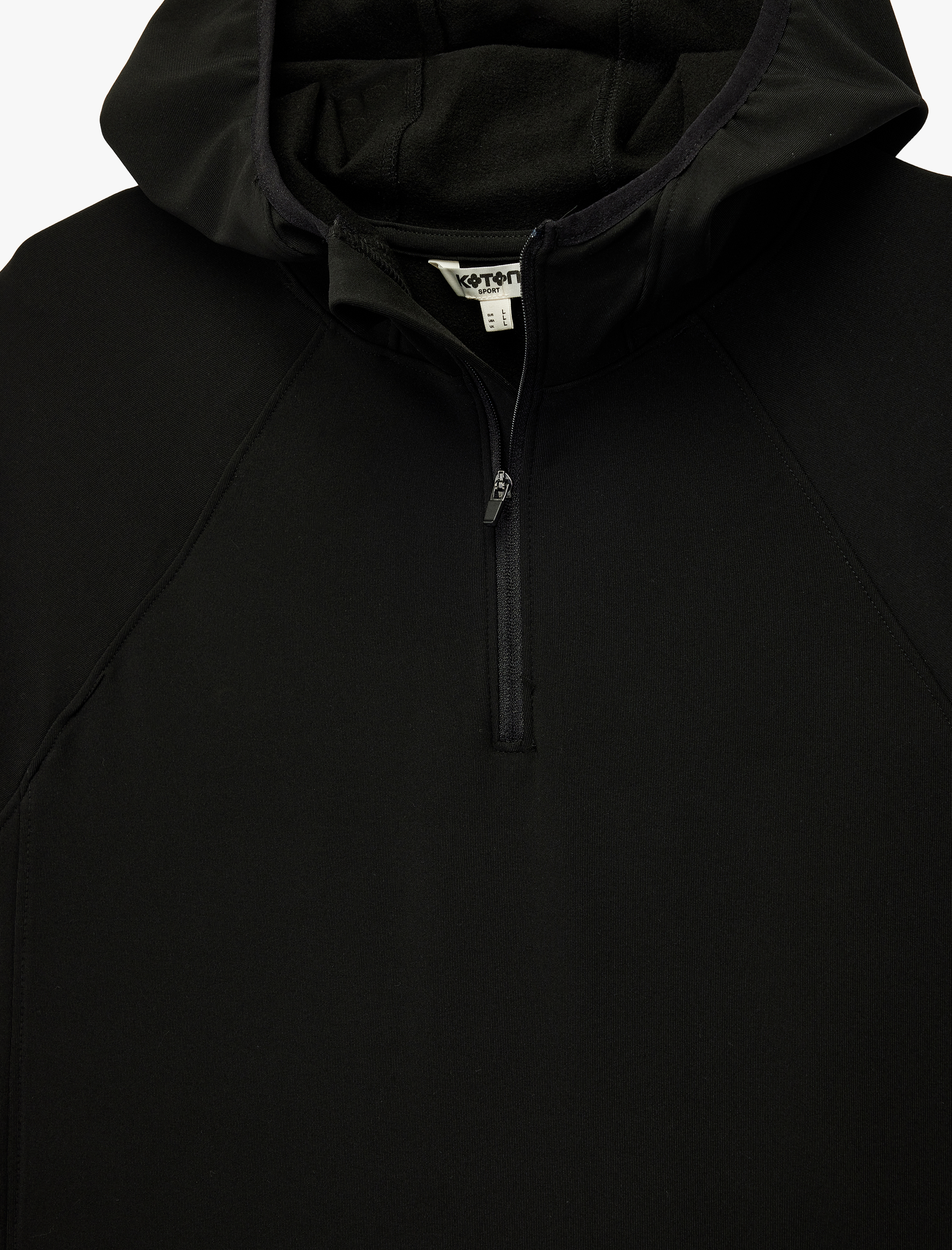   Uzun Kollu Yarım Fermuarlı Kapşonlu Spor Tişört