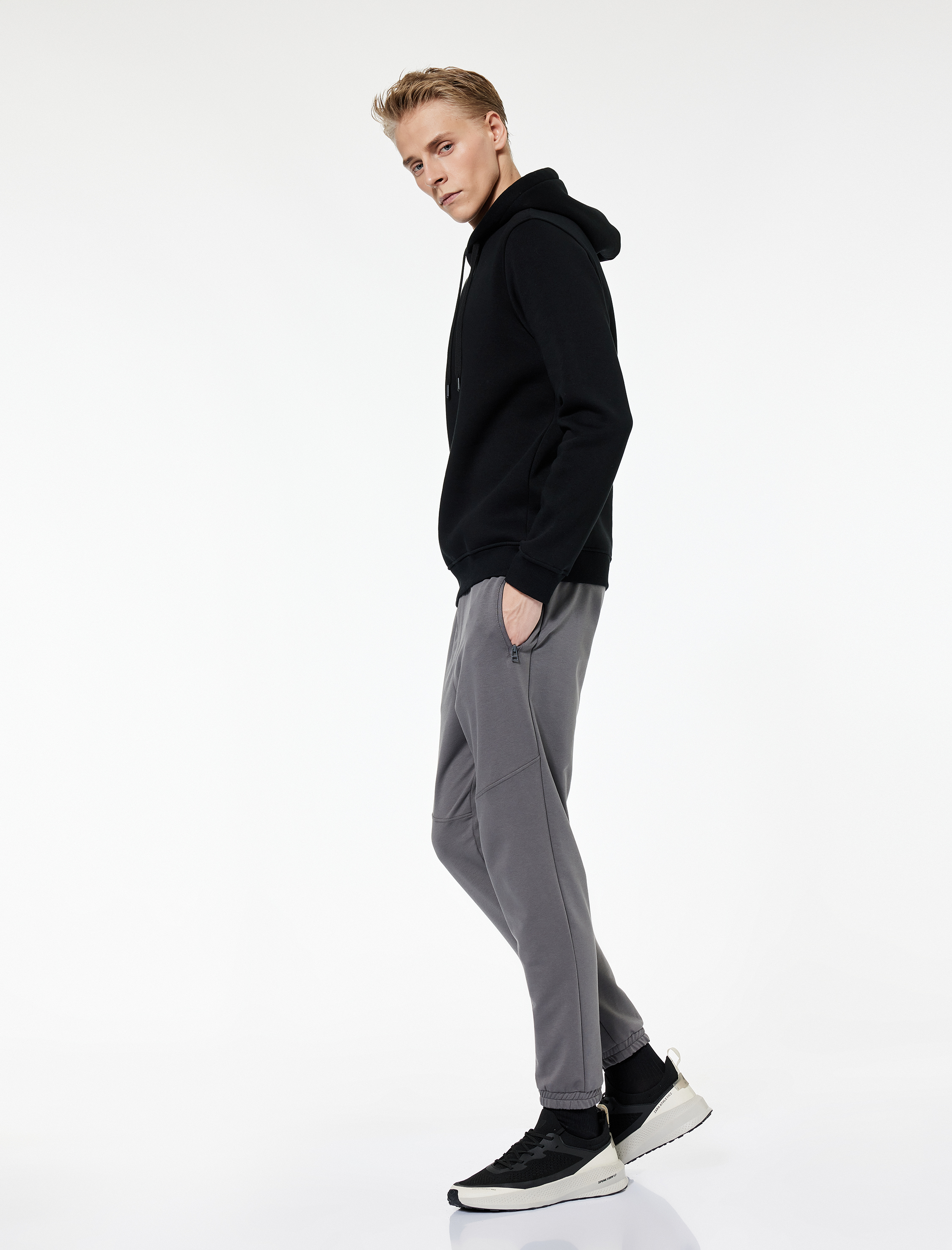   Pamuklu Fermuarlı Cepli Beli Bağcıklı Jogger Eşofman Altı