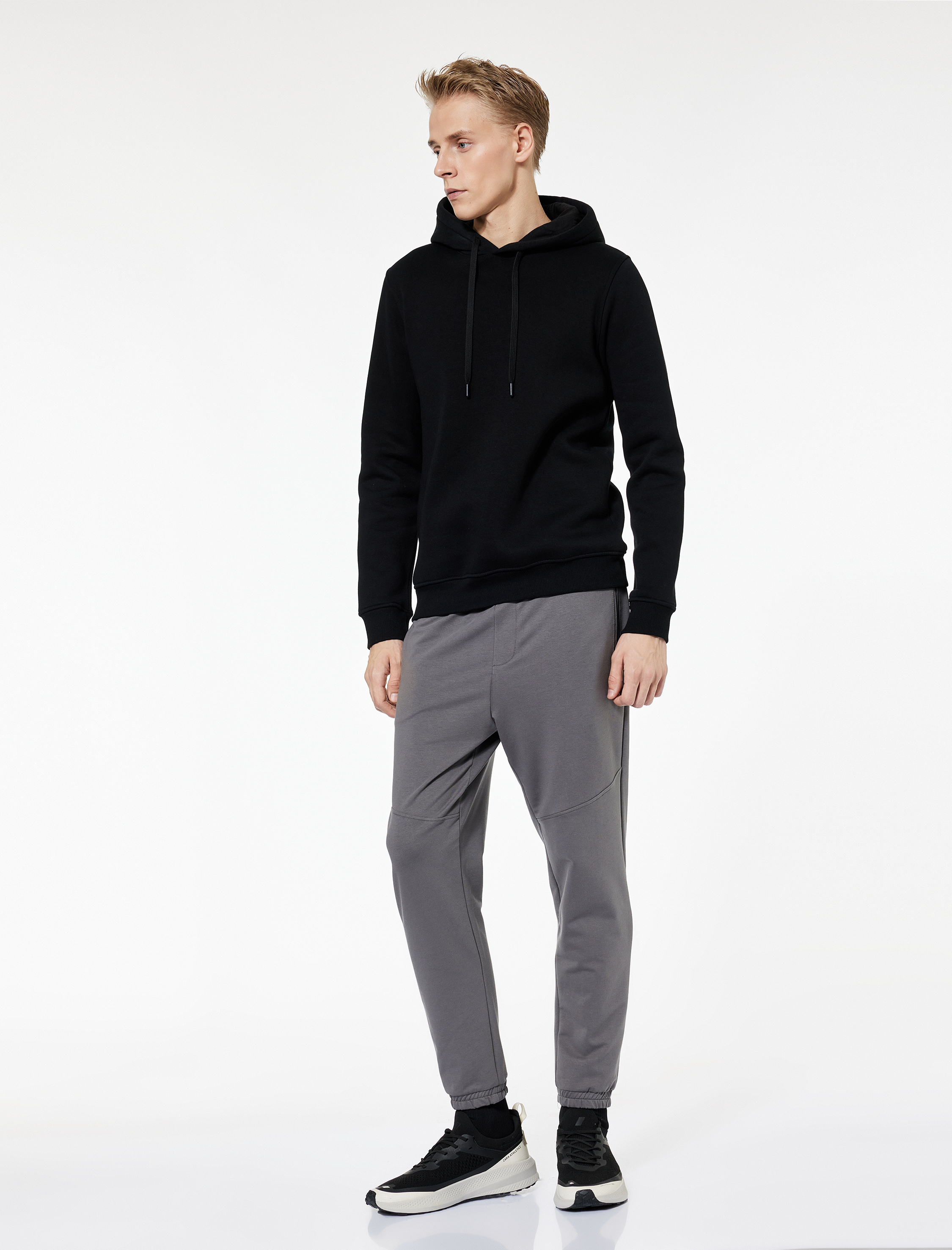   Pamuklu Fermuarlı Cepli Beli Bağcıklı Jogger Eşofman Altı