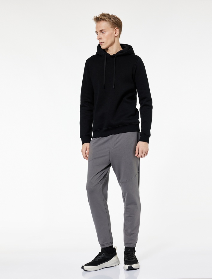  Pamuklu Fermuarlı Cepli Beli Bağcıklı Jogger Eşofman Altı