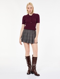 Yarım Düğmeli Kısa Kollu Polo Yaka Triko Kazak