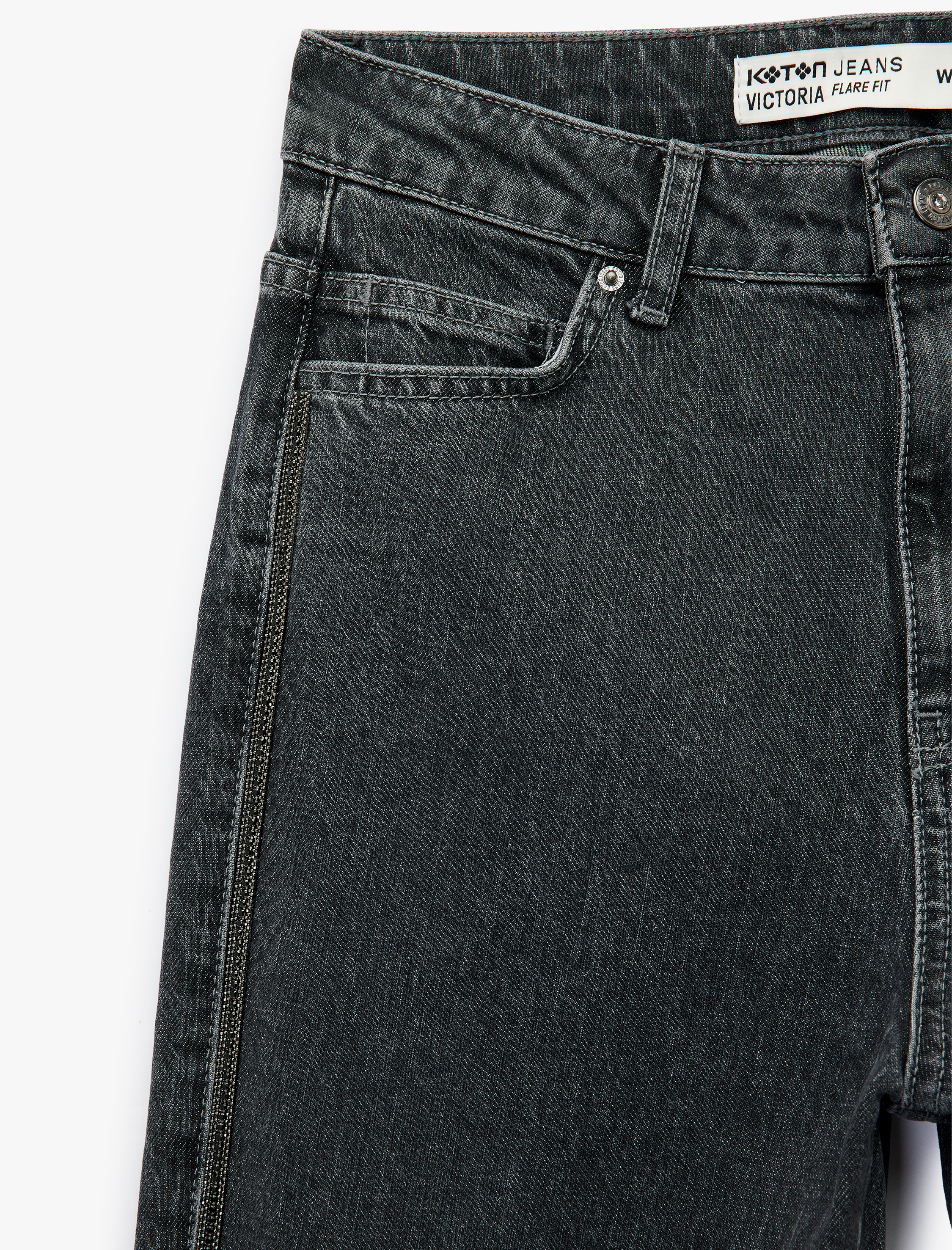   Yüksek Bel İspanyol Paça Dar Kesim Jean Pantolon - Flare Jeans