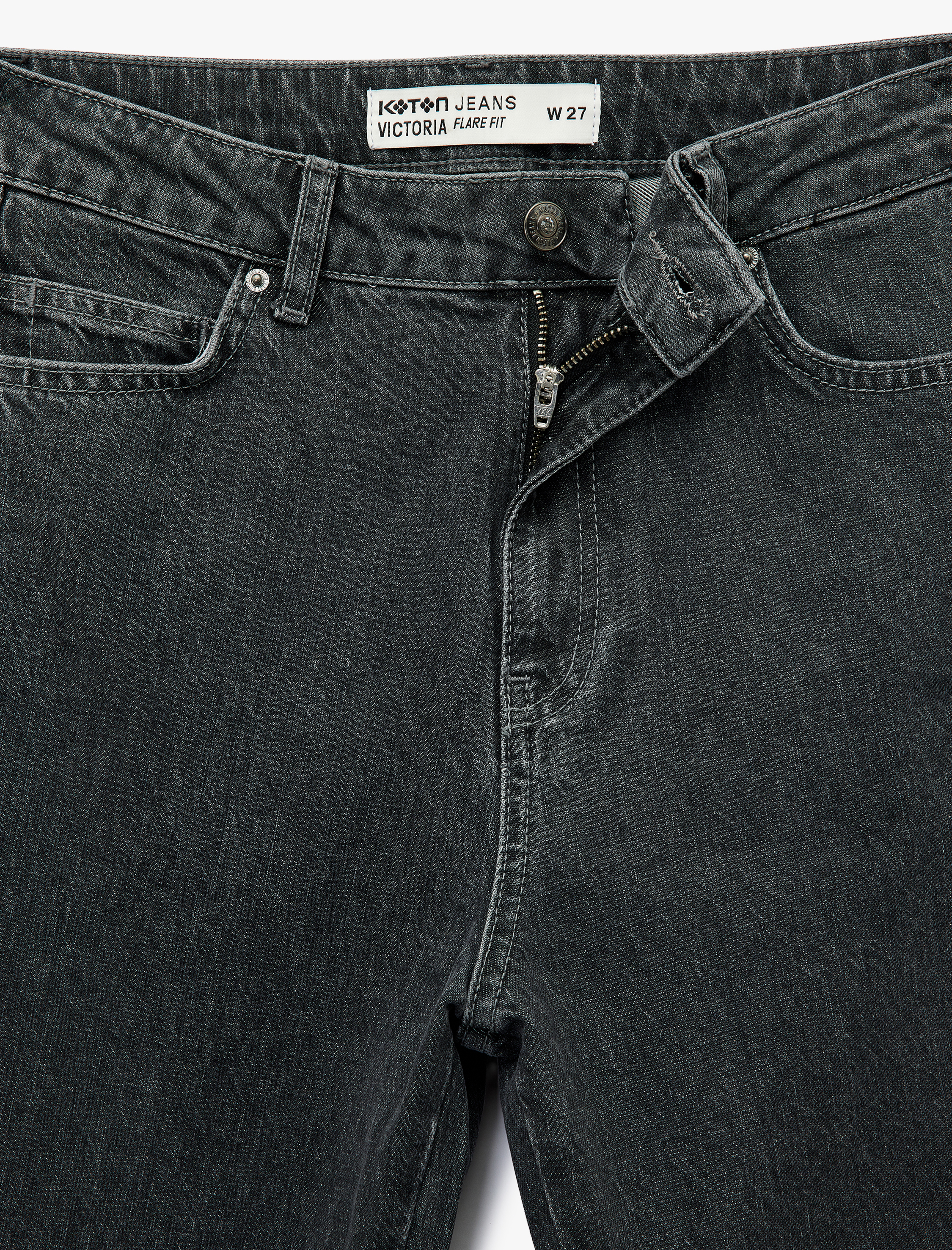   Yüksek Bel İspanyol Paça Dar Kesim Jean Pantolon - Flare Jeans