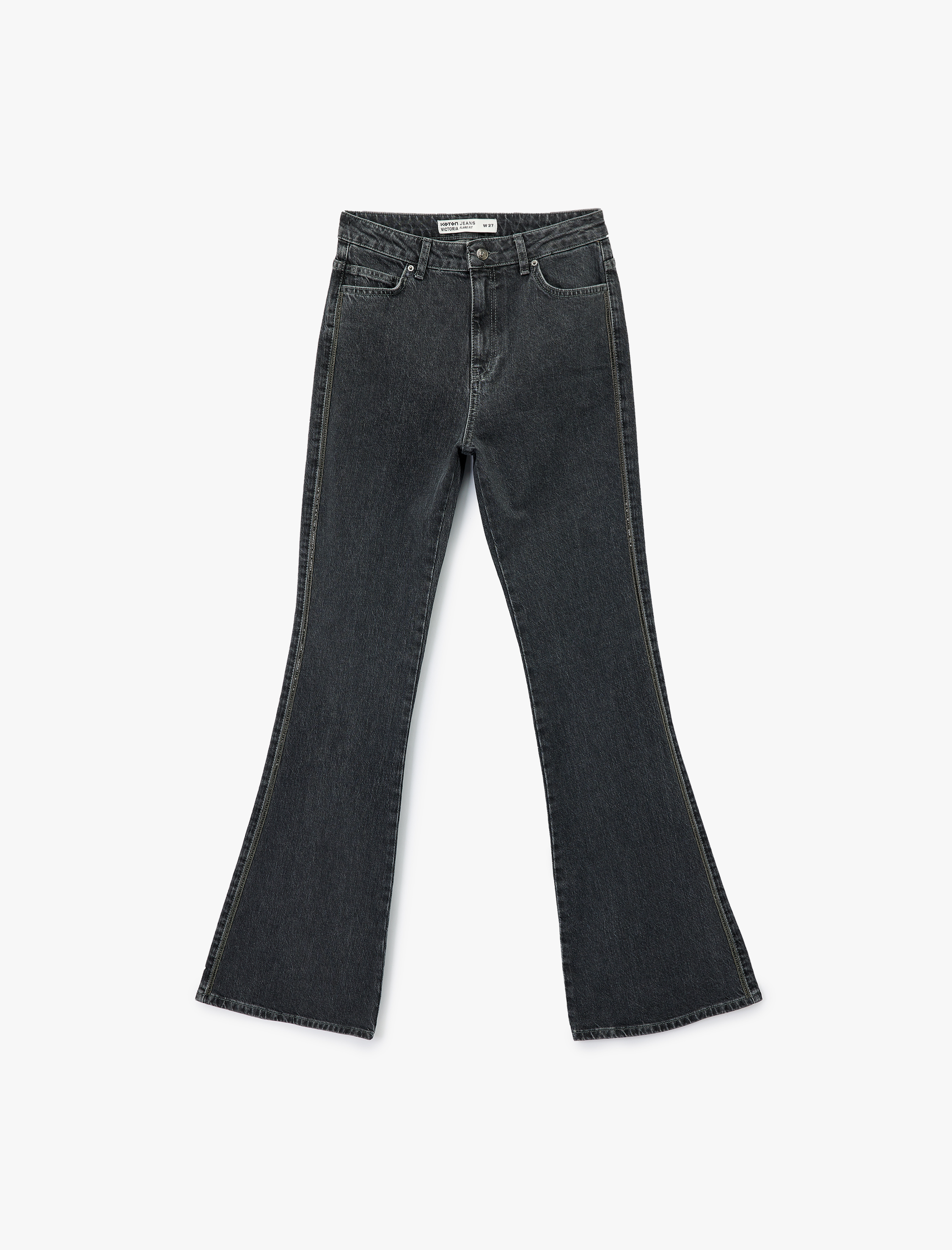   Yüksek Bel İspanyol Paça Dar Kesim Jean Pantolon - Flare Jeans