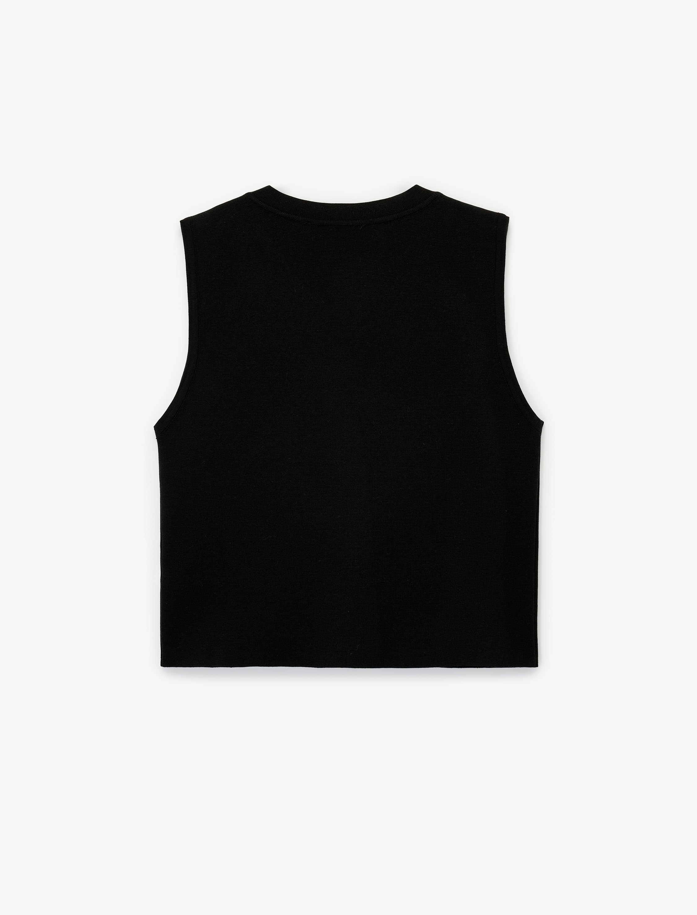   Düğmeli Bisiklet Yaka Taşlı Triko Yelek