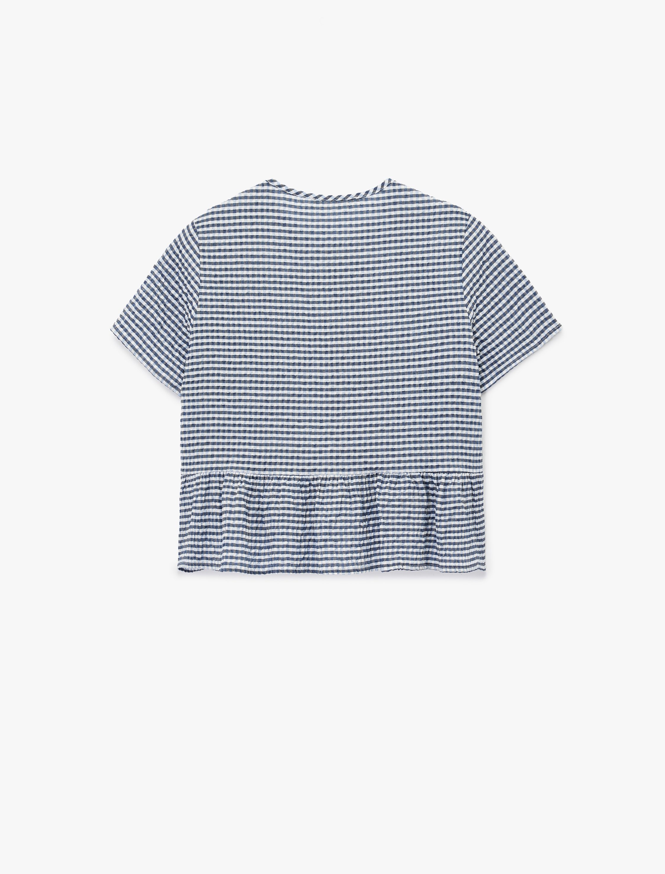   Bağlama Detaylı Rahat Kalıp Kısa Kollu Pijama Üstü