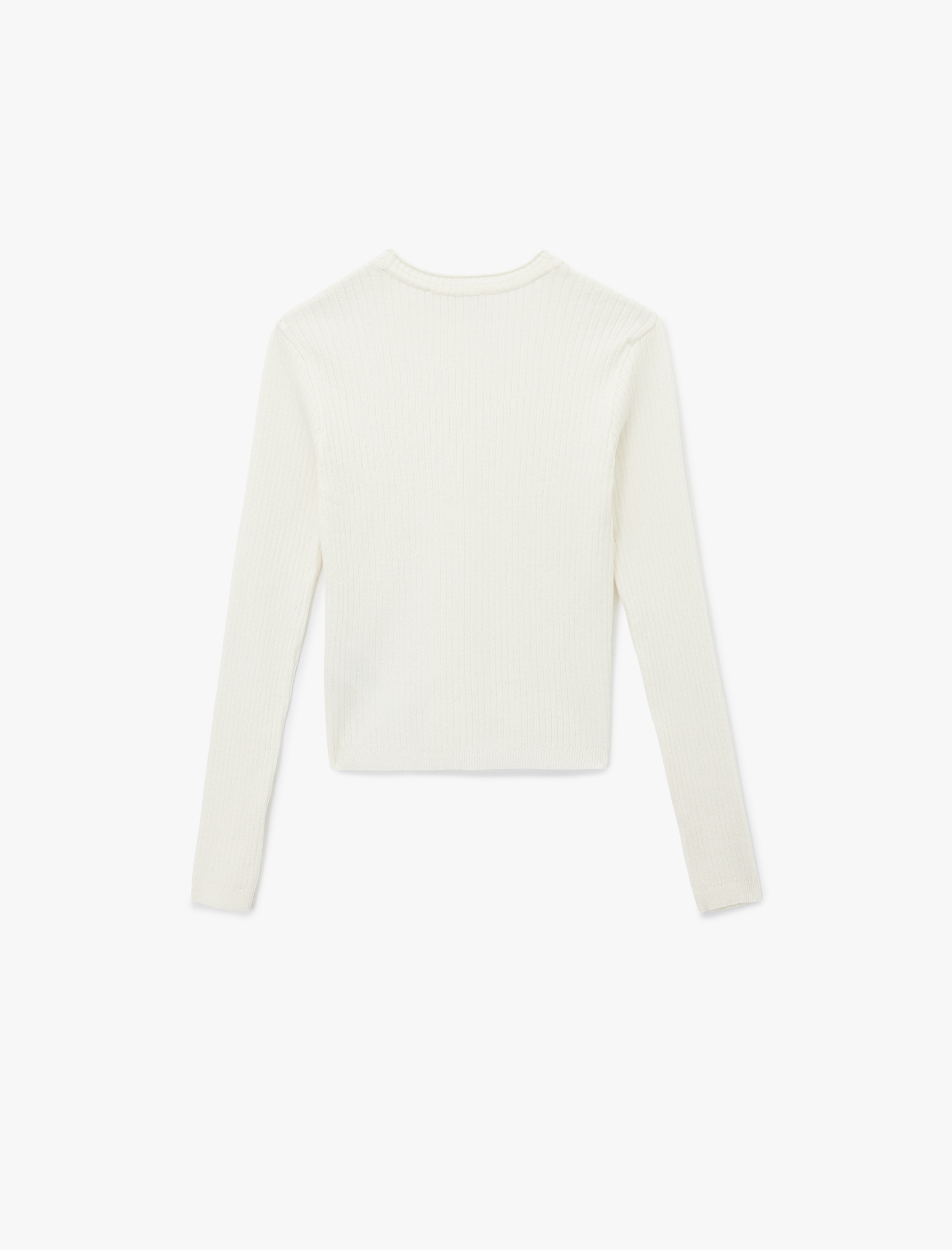   Uzun Kollu Bisiklet Yaka Taşlı Triko Kazak