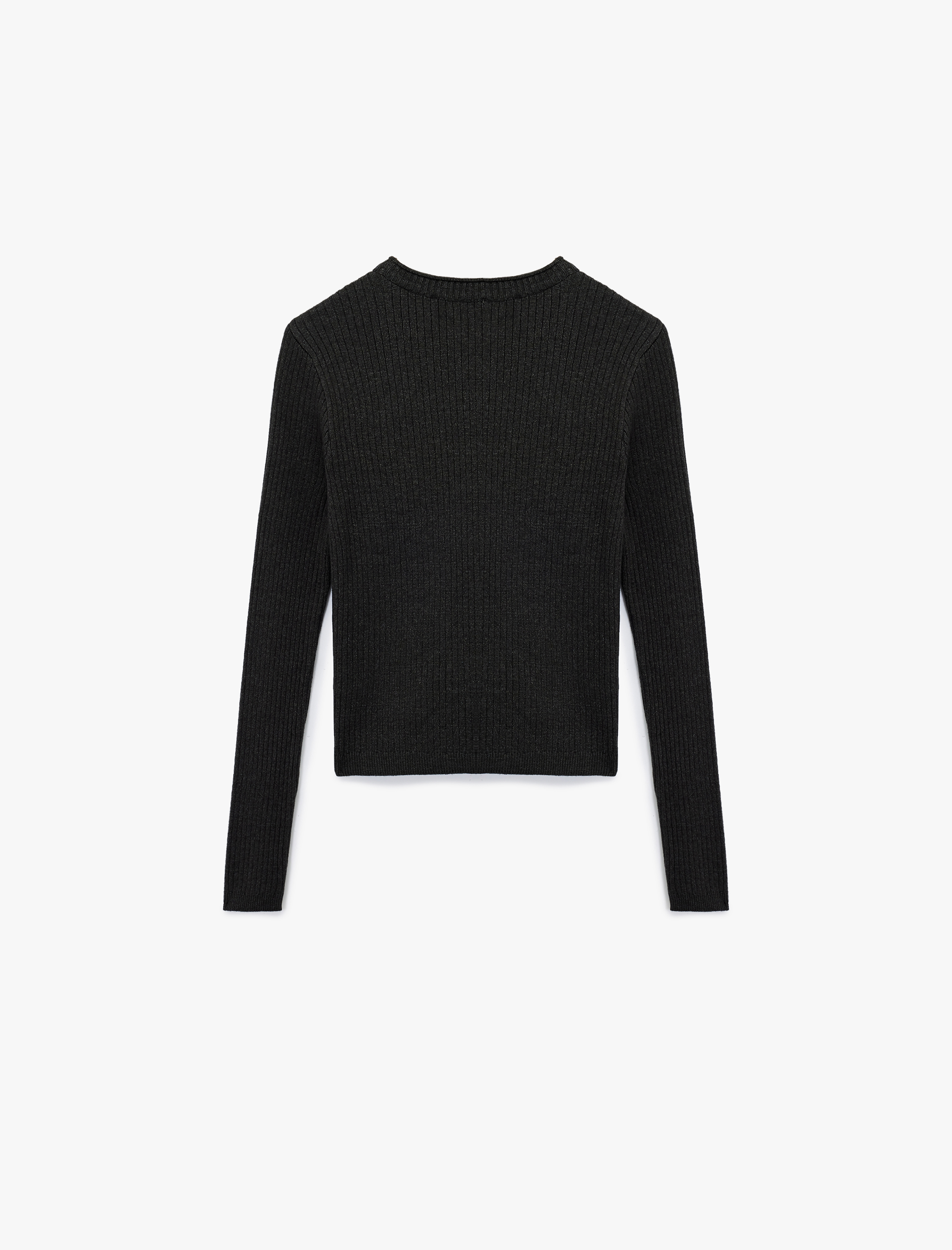   Uzun Kollu Bisiklet Yaka Taşlı Triko Kazak