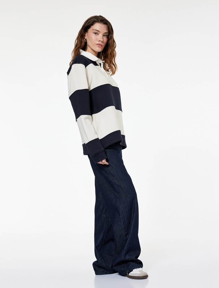  Pamuklu Normal Bel Kemer Detaylı Rahat Kalıp Baggy Jean Pantolon - Baggy Jeans