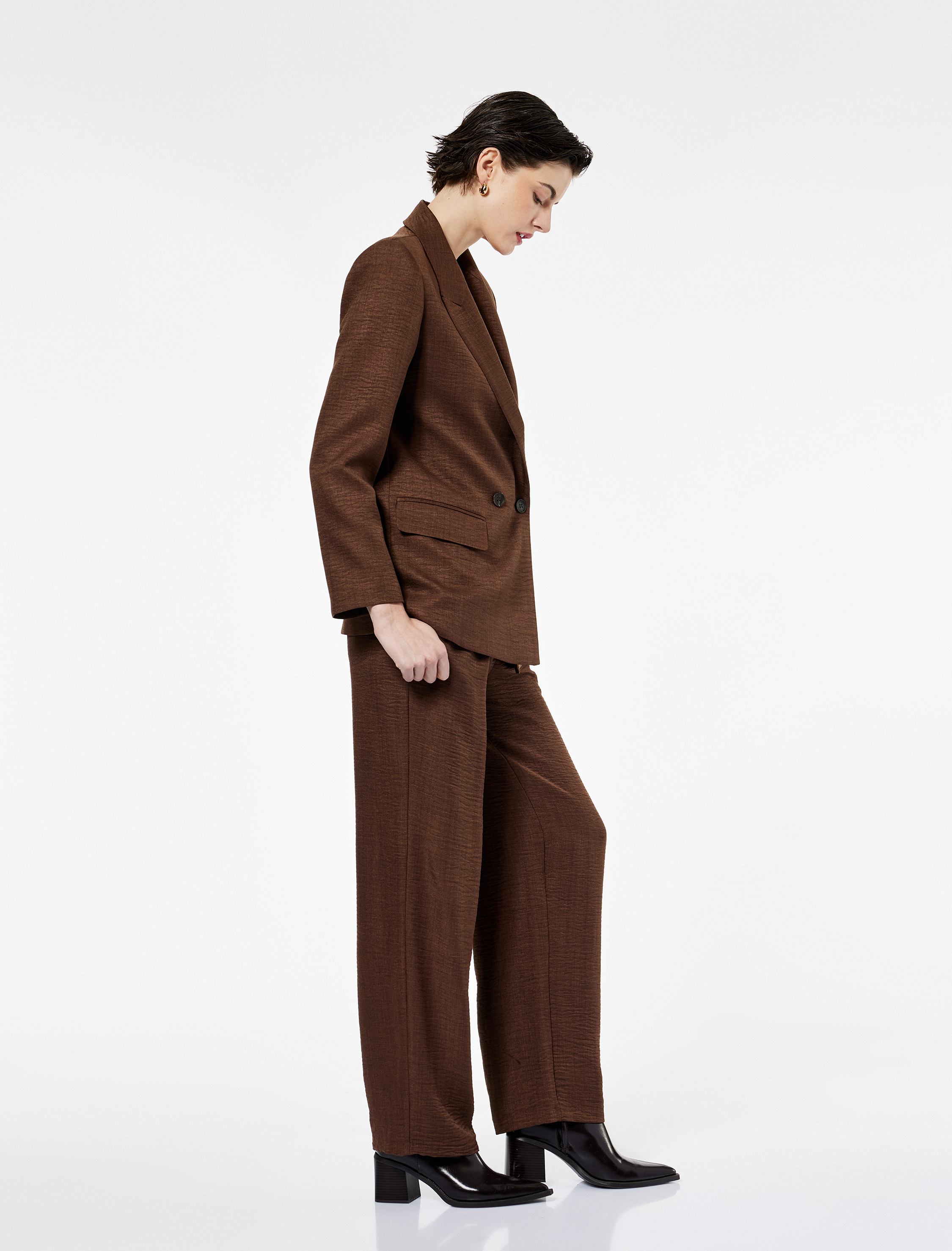   Yüksek Bel Pileli Cep Detaylı Havuç Pantolon