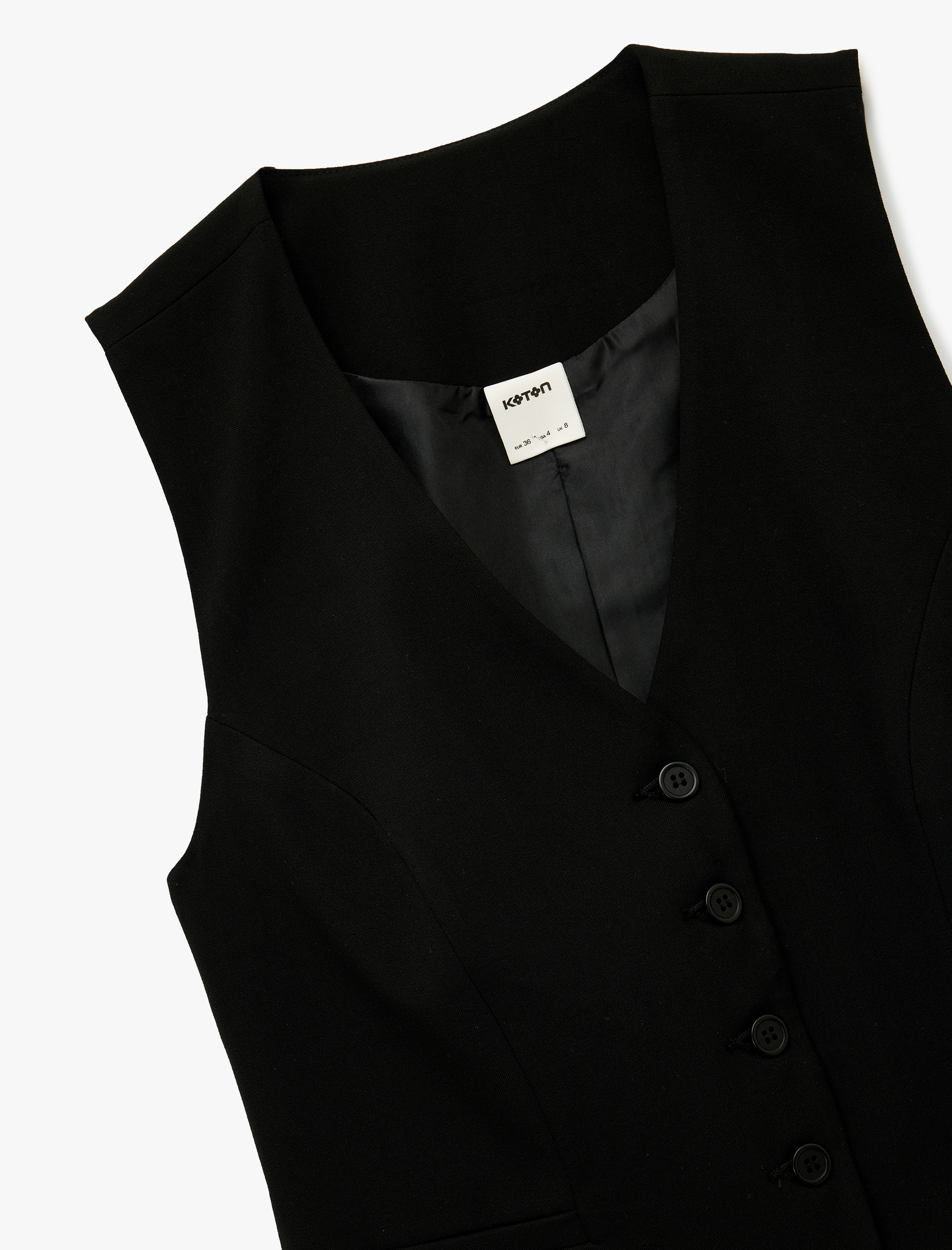   Slim Fit V Yaka Düğmeli Blazer Yelek