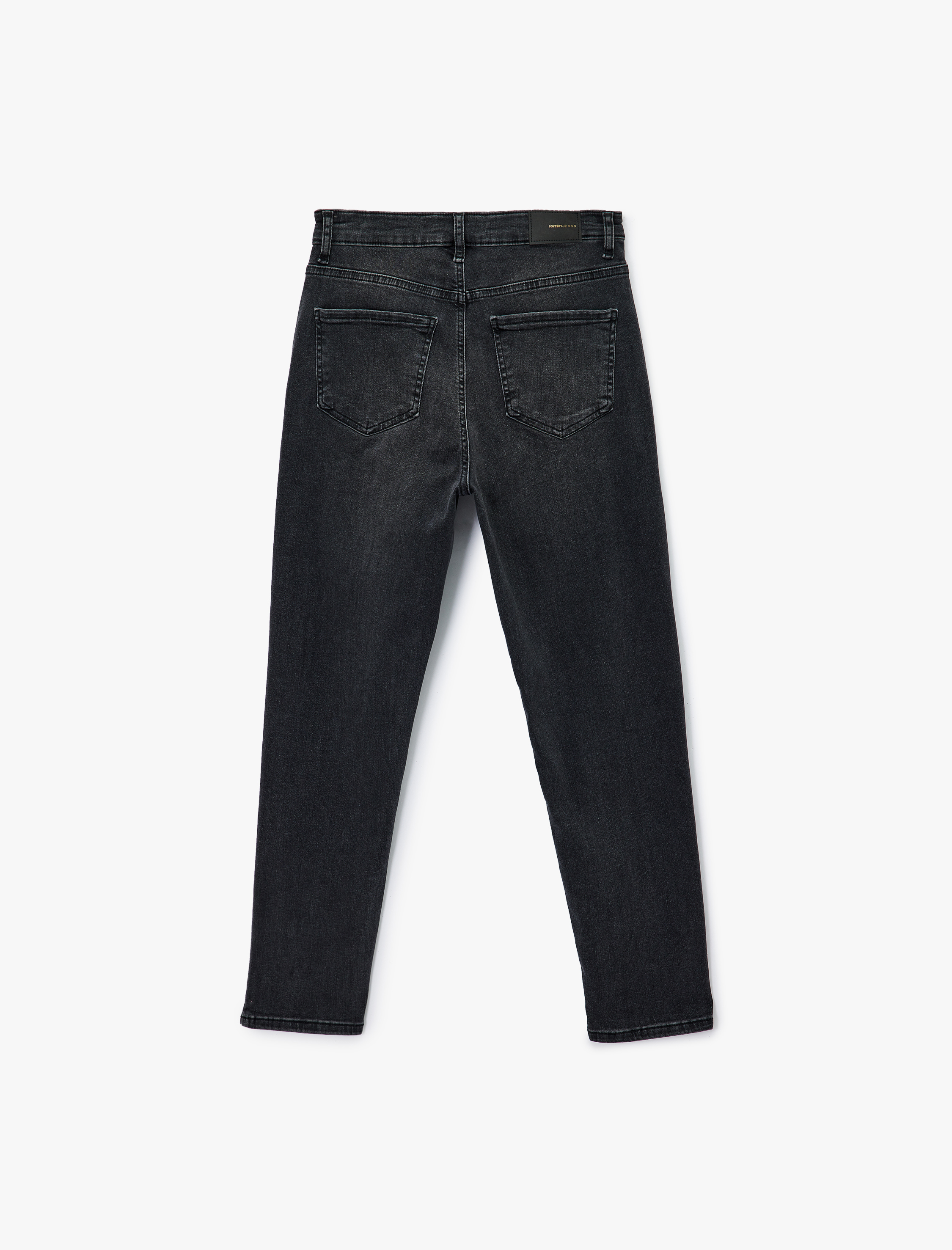   Düğmeli Cep Detaylı Pamuklu Slim Fit Mom Jean Pantolon - Mom Slim Jean