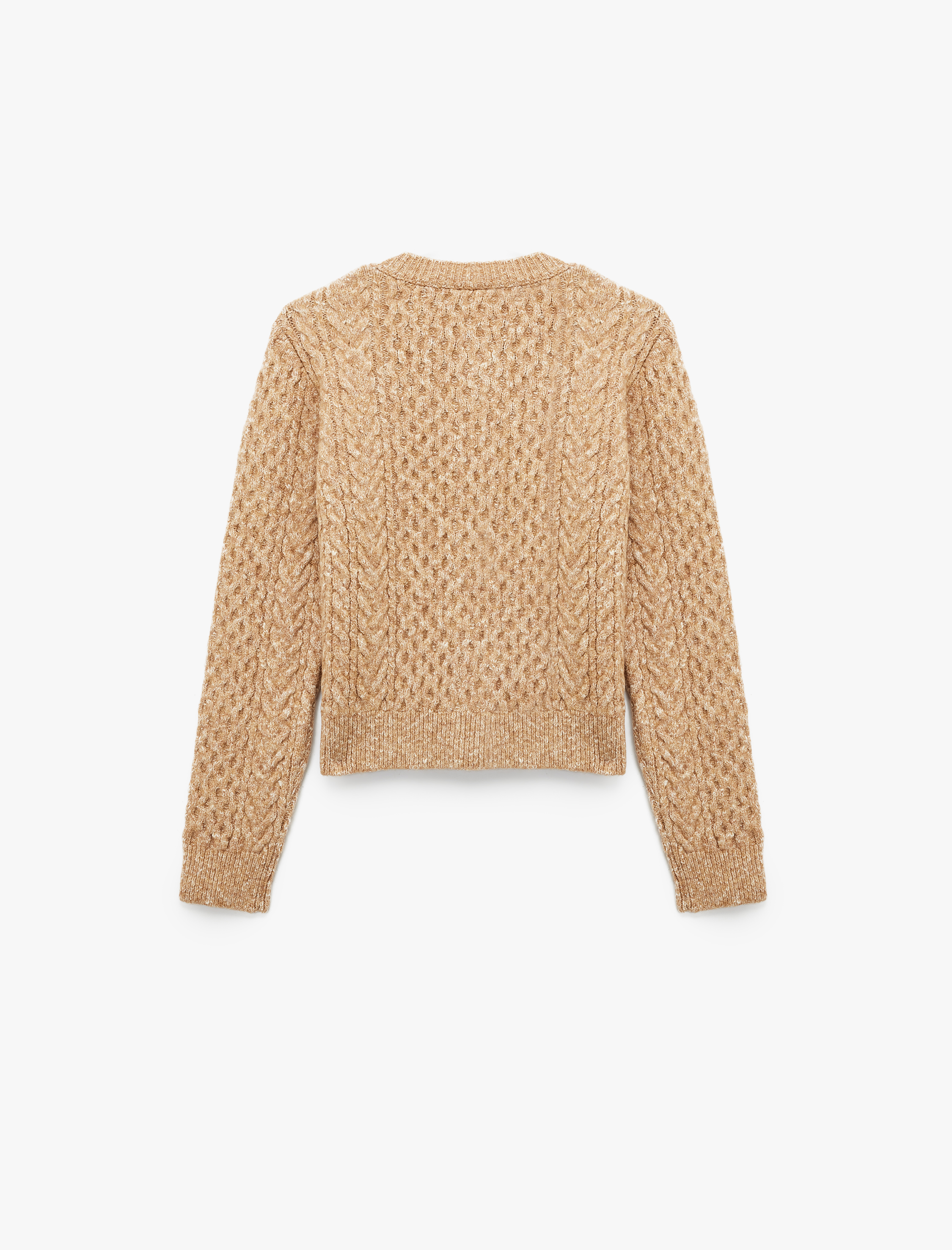   Koton X Sima Tarkan - Uzun Kollu Bisiklet Yaka Düğmeli Saç Örgü Triko Hırka